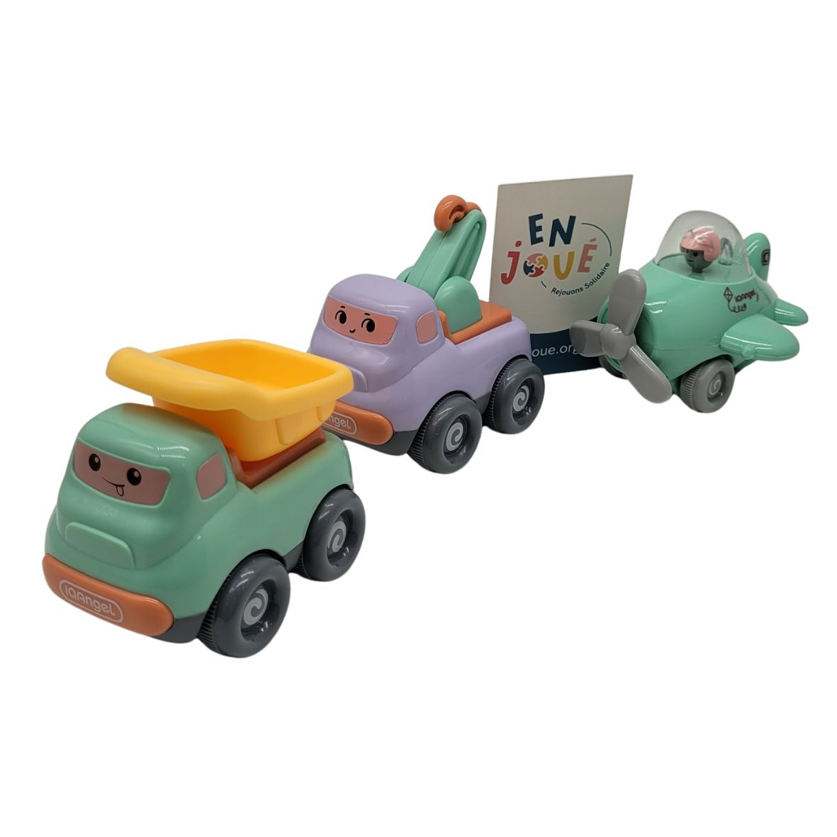 Voir photo 2 de Lot de 3 véhicules - Iqangel - À partir de 3 ans. Lot de 3 véhicules - Iqangel - À partir de 3 ans. Très bon état - Vue 2 -