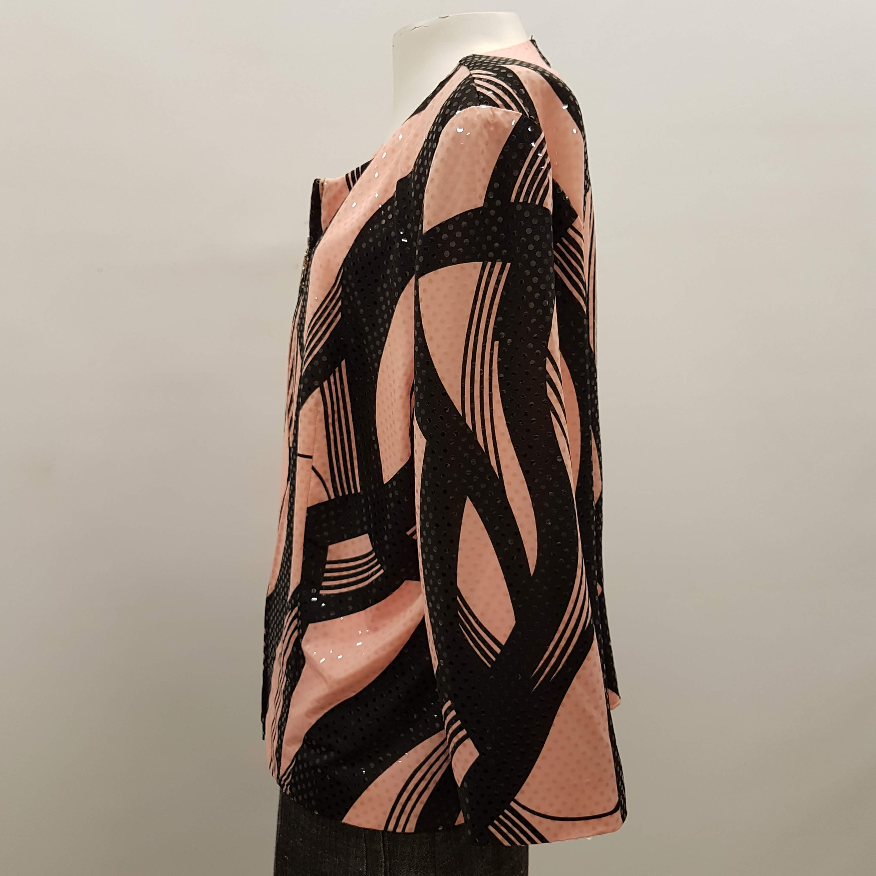 Veste de fête rose et noire - JOSEPH RIBKOFF - taille 44 - Photo 2