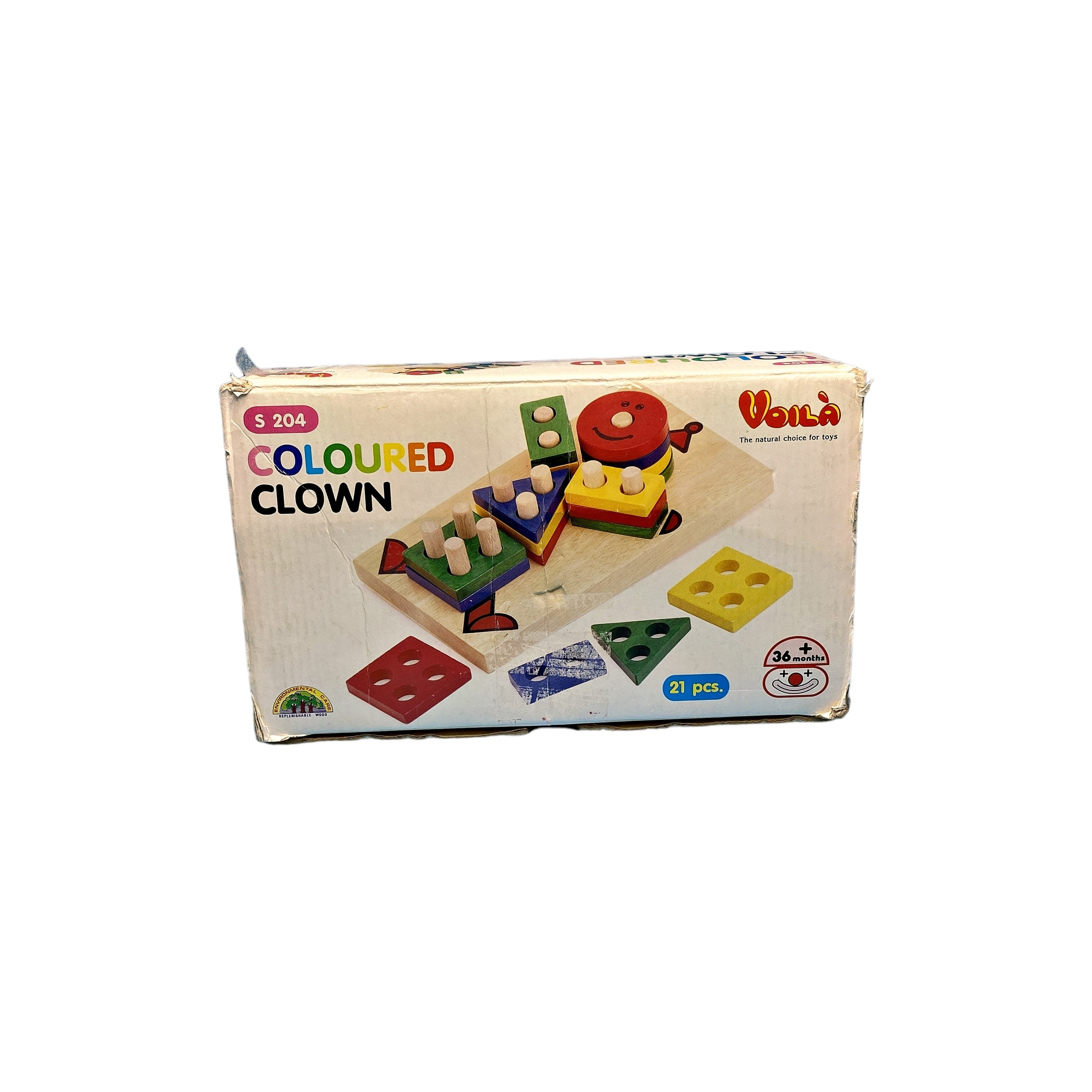 Puzzle de formes et de couleurs de clown coloré  -  reconditionné disponible sur Label Emmaüs