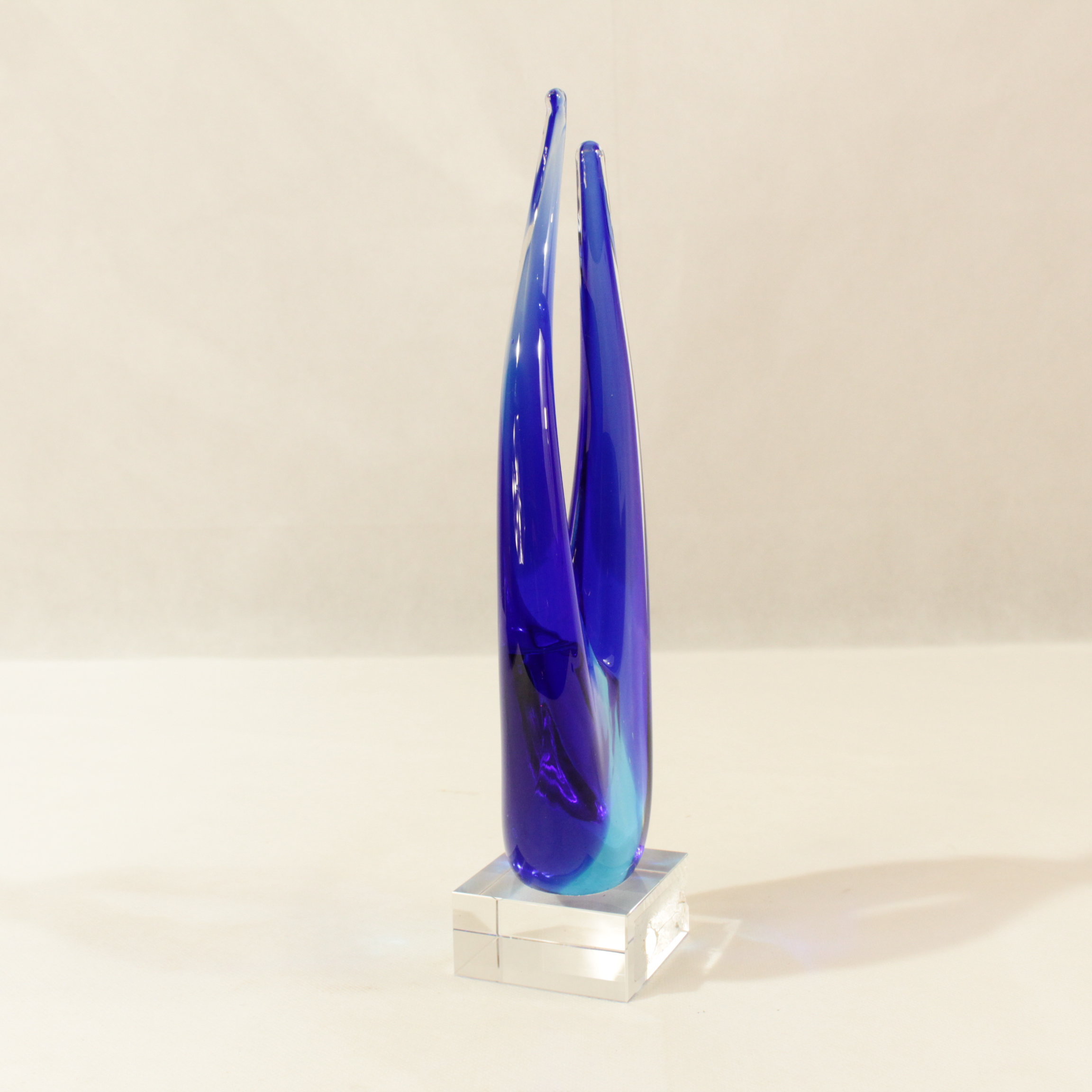 Sculpture bleue en verre style murano   Bon état - Vue 2 - 