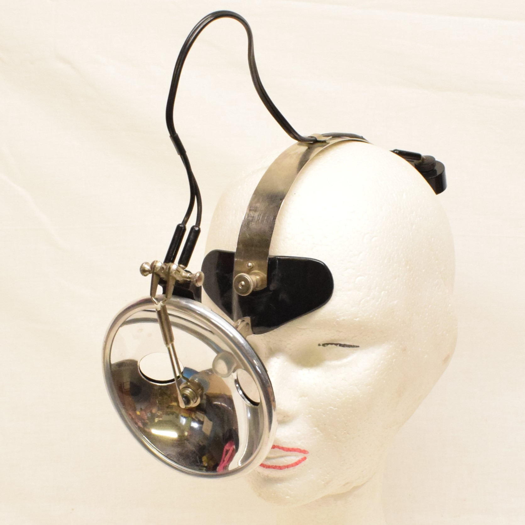 Ancien outils médicale ORL lampe frontale d'auscultation à alimentation par pile - Bon état - Photo 4