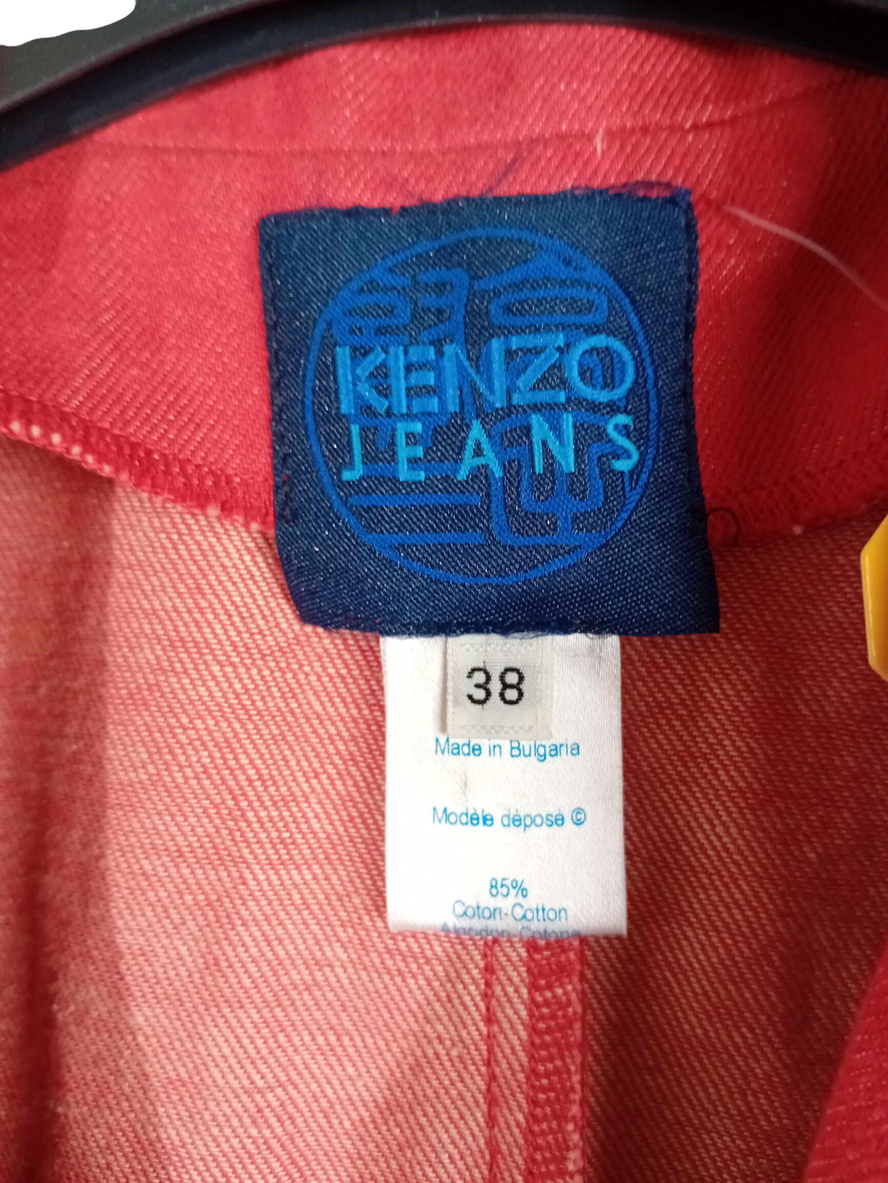 Veste rouge Kenzo jeans en coton et lin M 38 Très bon état - Vue 2 - 