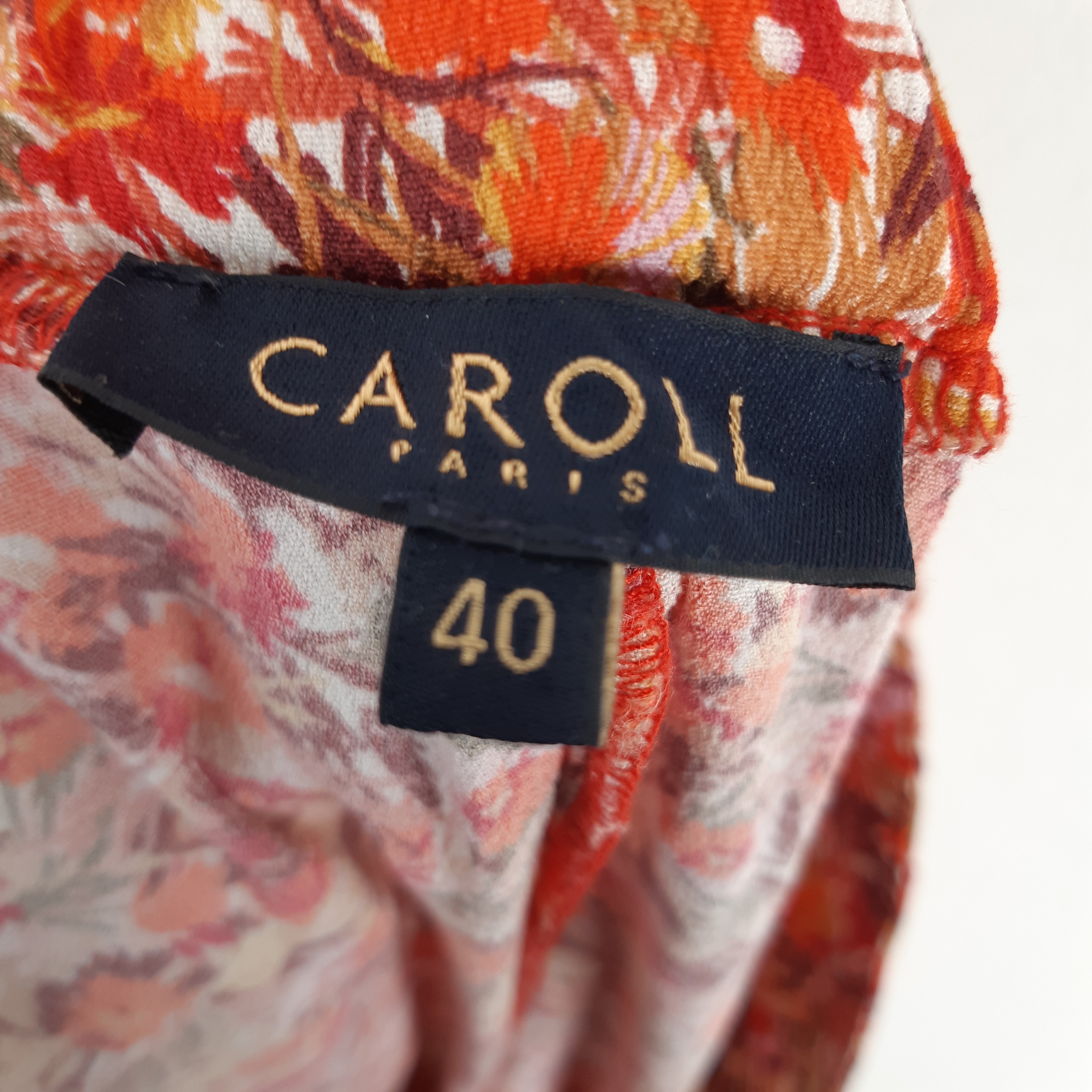 Caroll - Jupe imprimé floral multicolore - Taille 40 mesures 40 cm Longueur= 91 cm  - Vue 6 - 