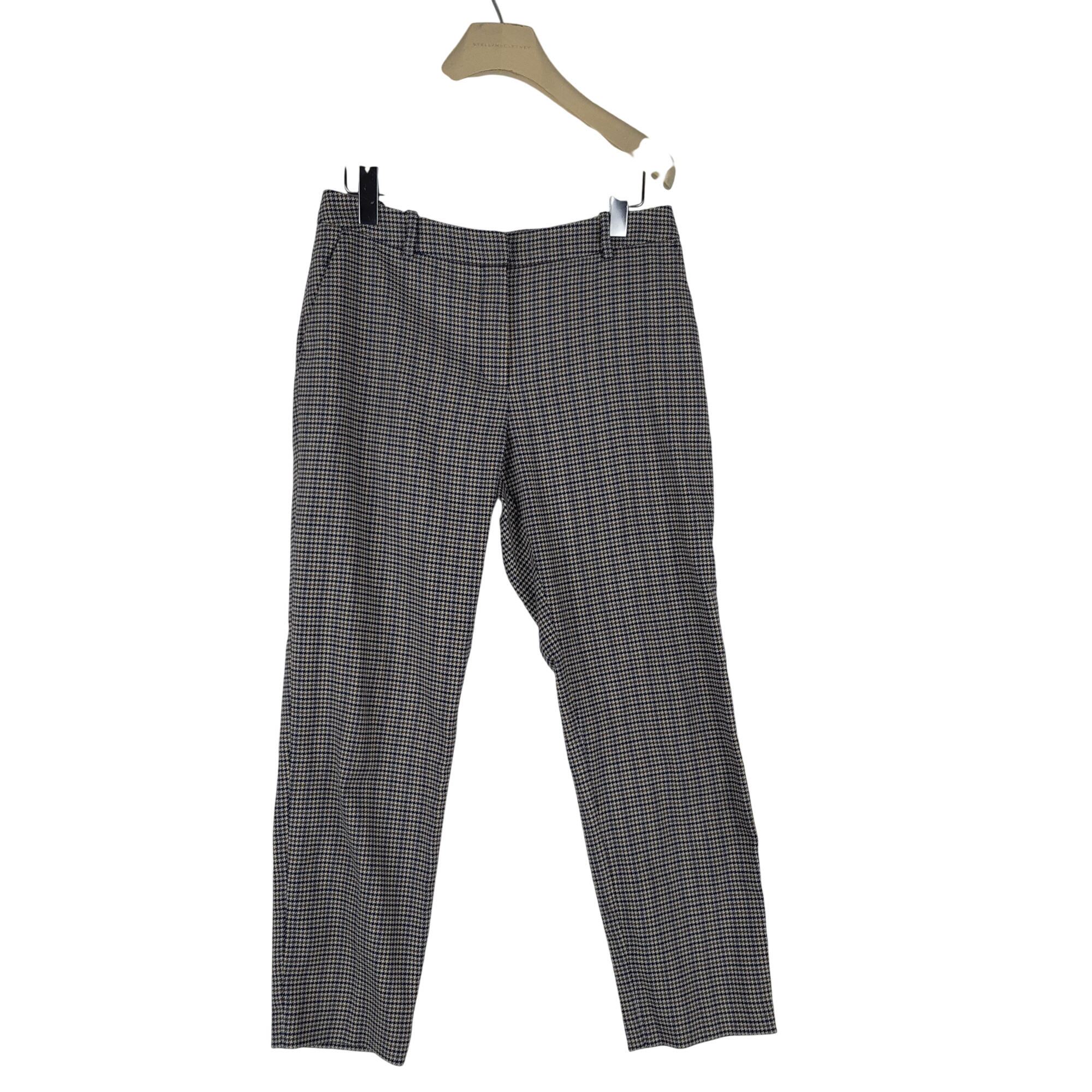 Claudie Pierlot - Pantalon pied-de-poule bleu beige et ocre - Taille 40 mesures 42 cm Longueur= 91 cm Très bon état -  reconditionné disponible sur Label Emmaüs