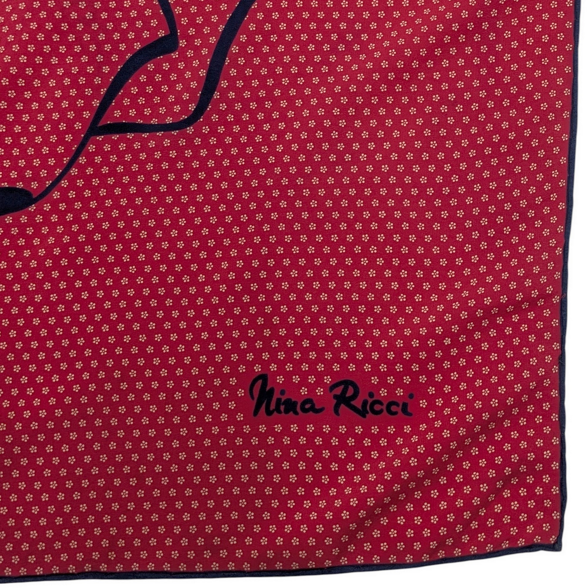 Foulard Nina Ricci en soie Motif Rose Carré Tour de cou 81 x 81 cm - Photo 1