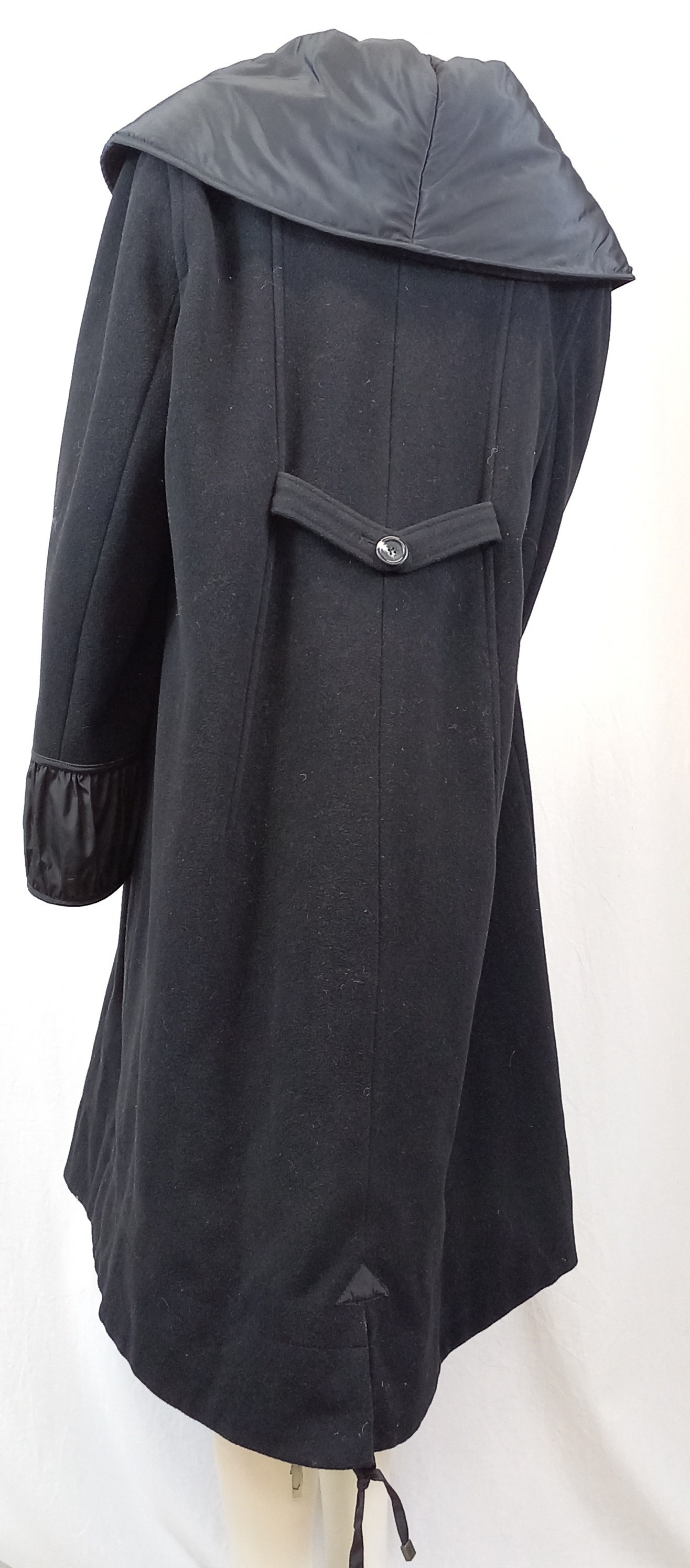 Manteau long noir bi matière "diane laury" T50 grand col Très bon état - Vue 3 - 