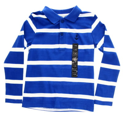 Polo bleu à rayures blanches - Garçons- NPO Kid - taille 16 ans  - Photo 0