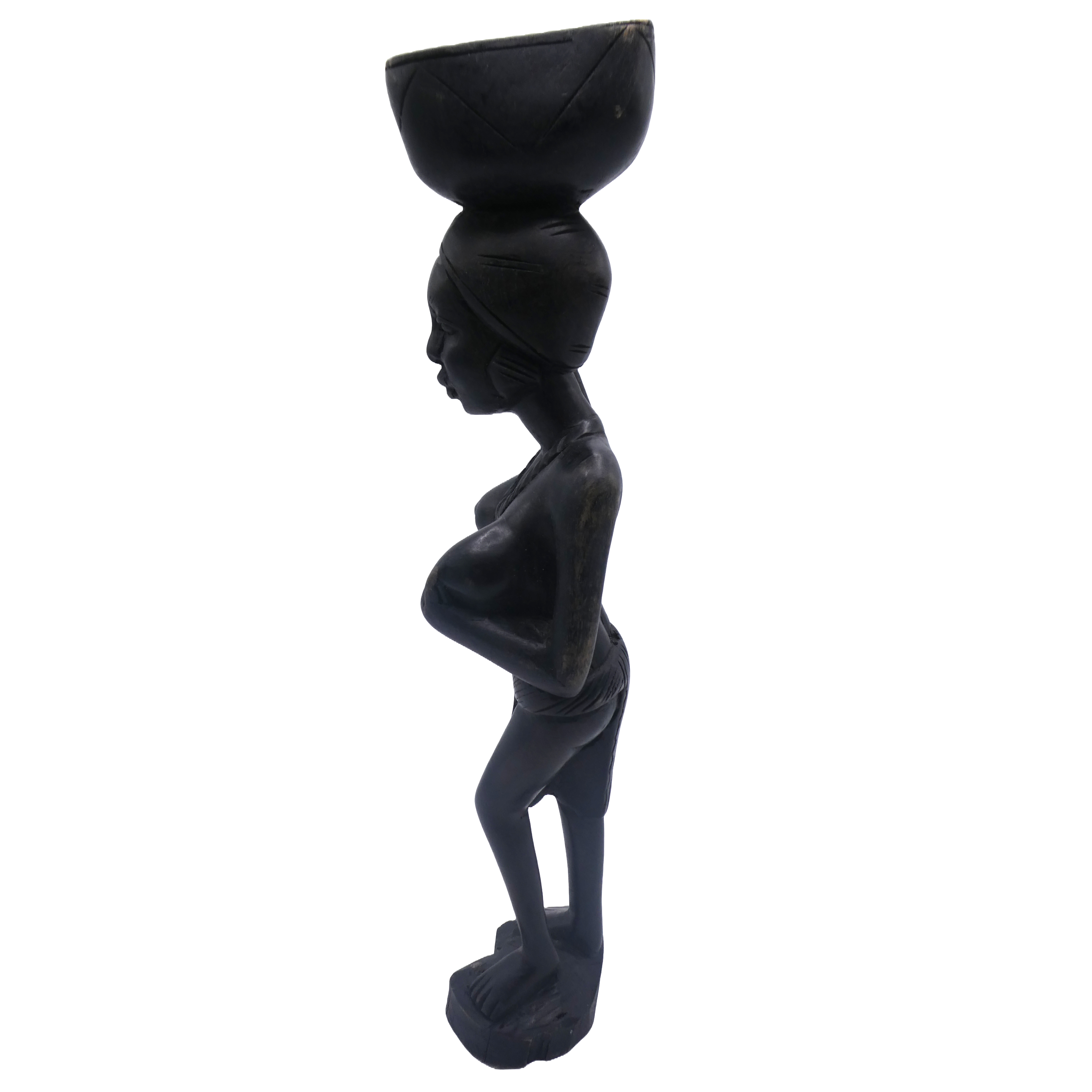 Statuette africaine en ébène vintage 35cm - Photo 2