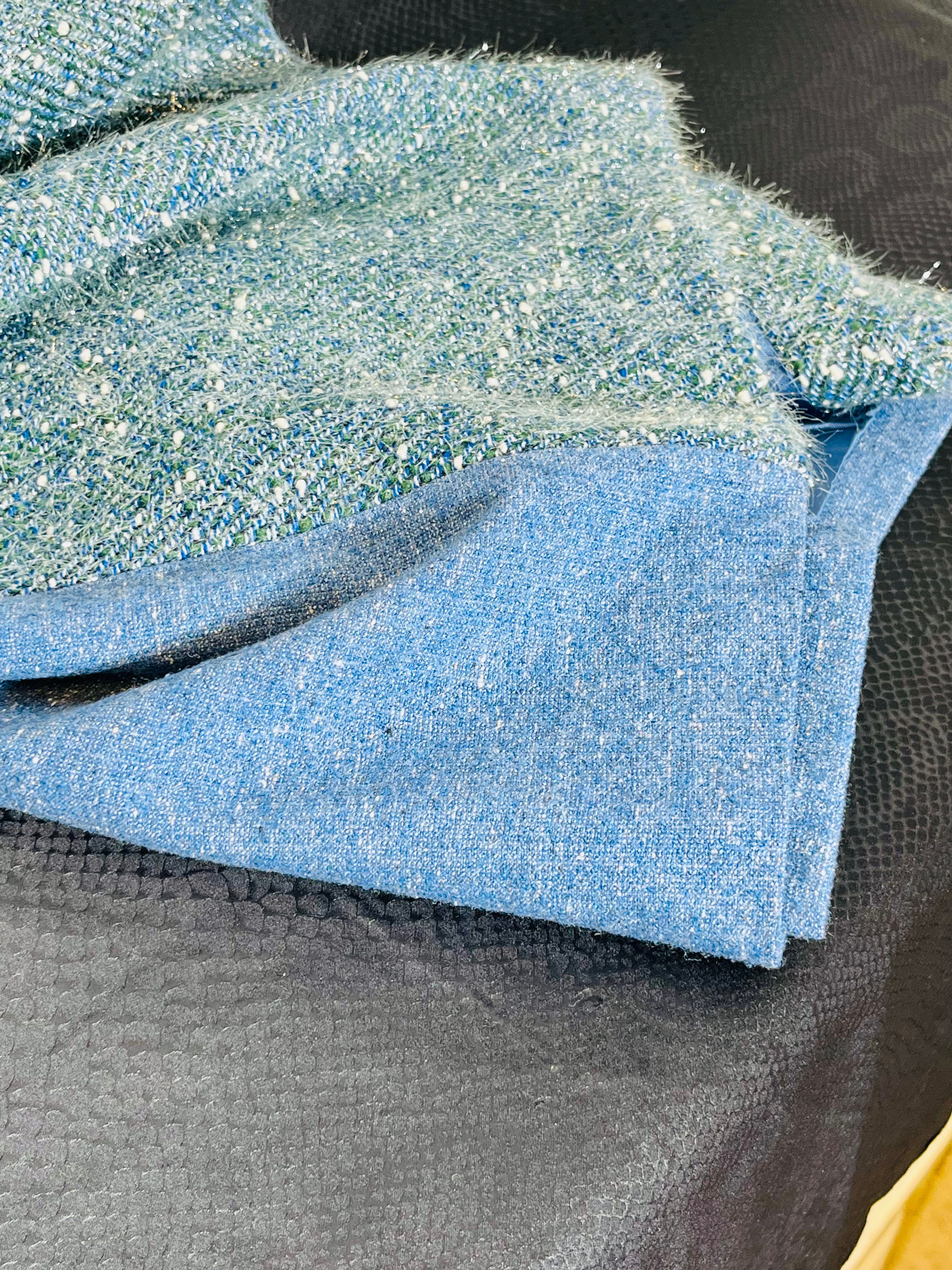 Jupe Richard Nicoll -34 - bleu chiné brillant vintage - Photo 5