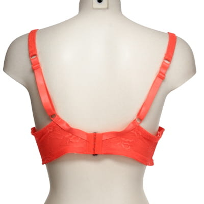 Soutien-gorge saumon avec armatures, dentelle, strass -Femme -Cap Calin- Taille 100 E - Photo 1