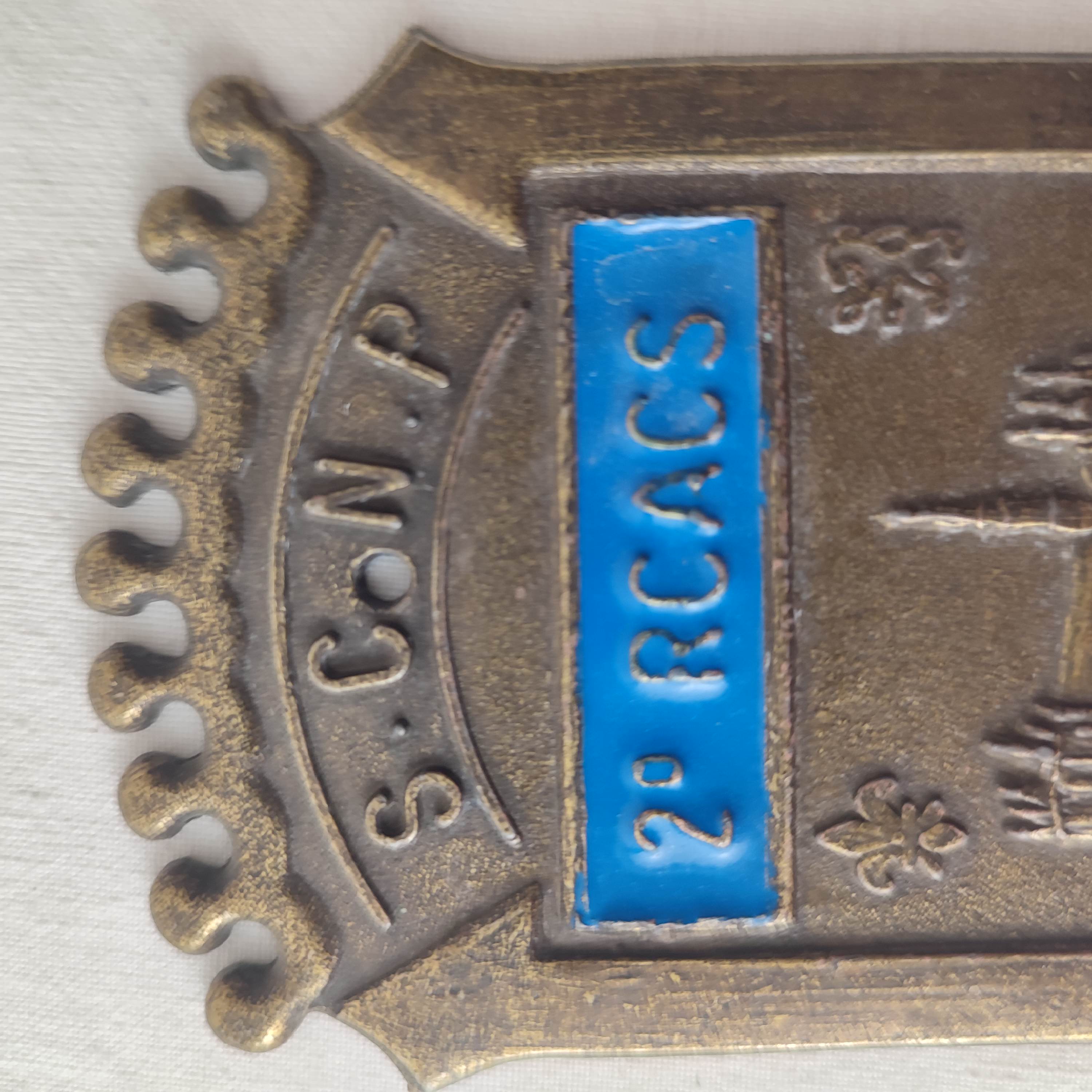 Petite Plaque en Bronze Vintage SNCP - Photo 1