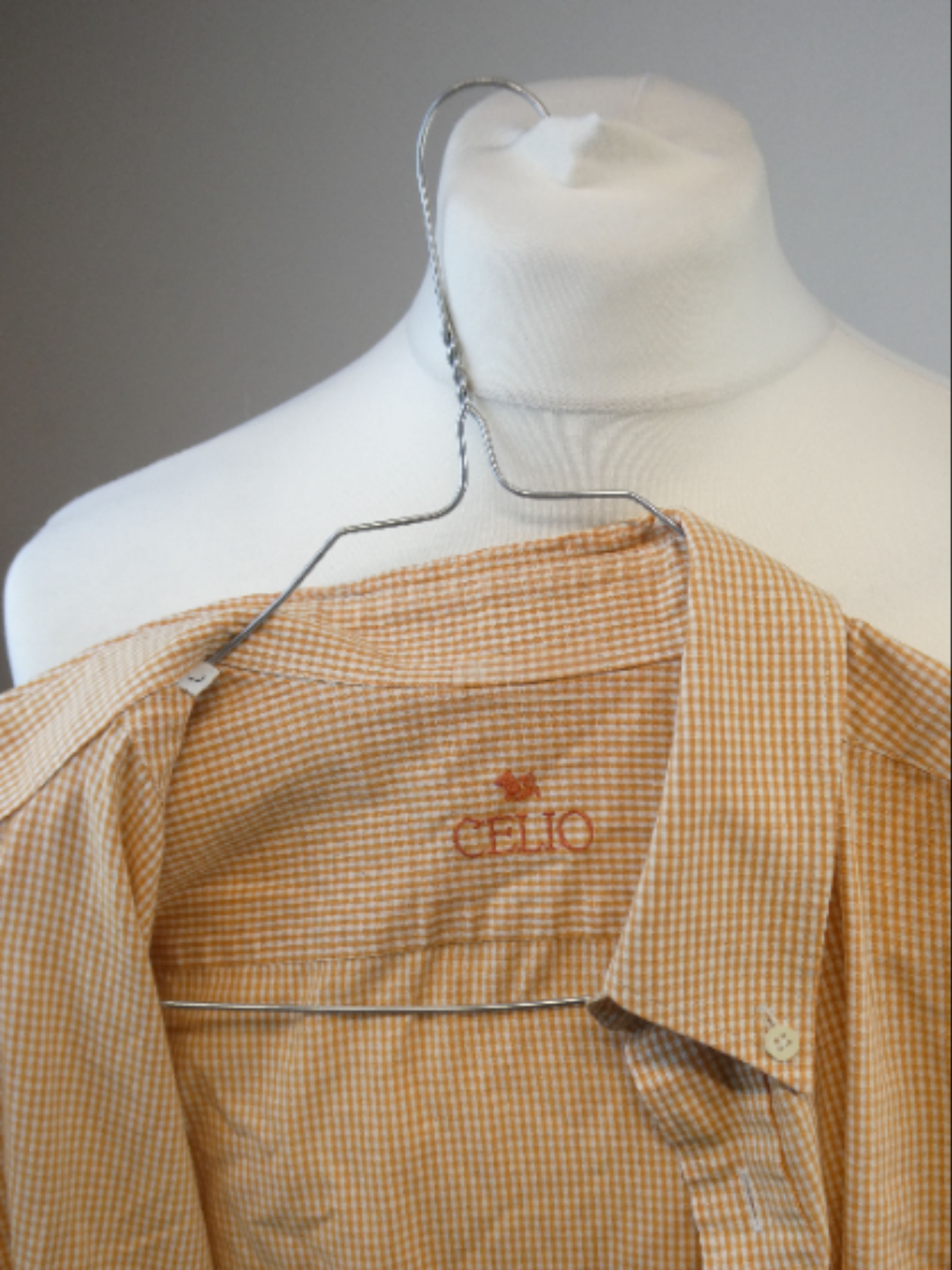 Celio - Chemise à carreau orange & blanches - M - Photo 6