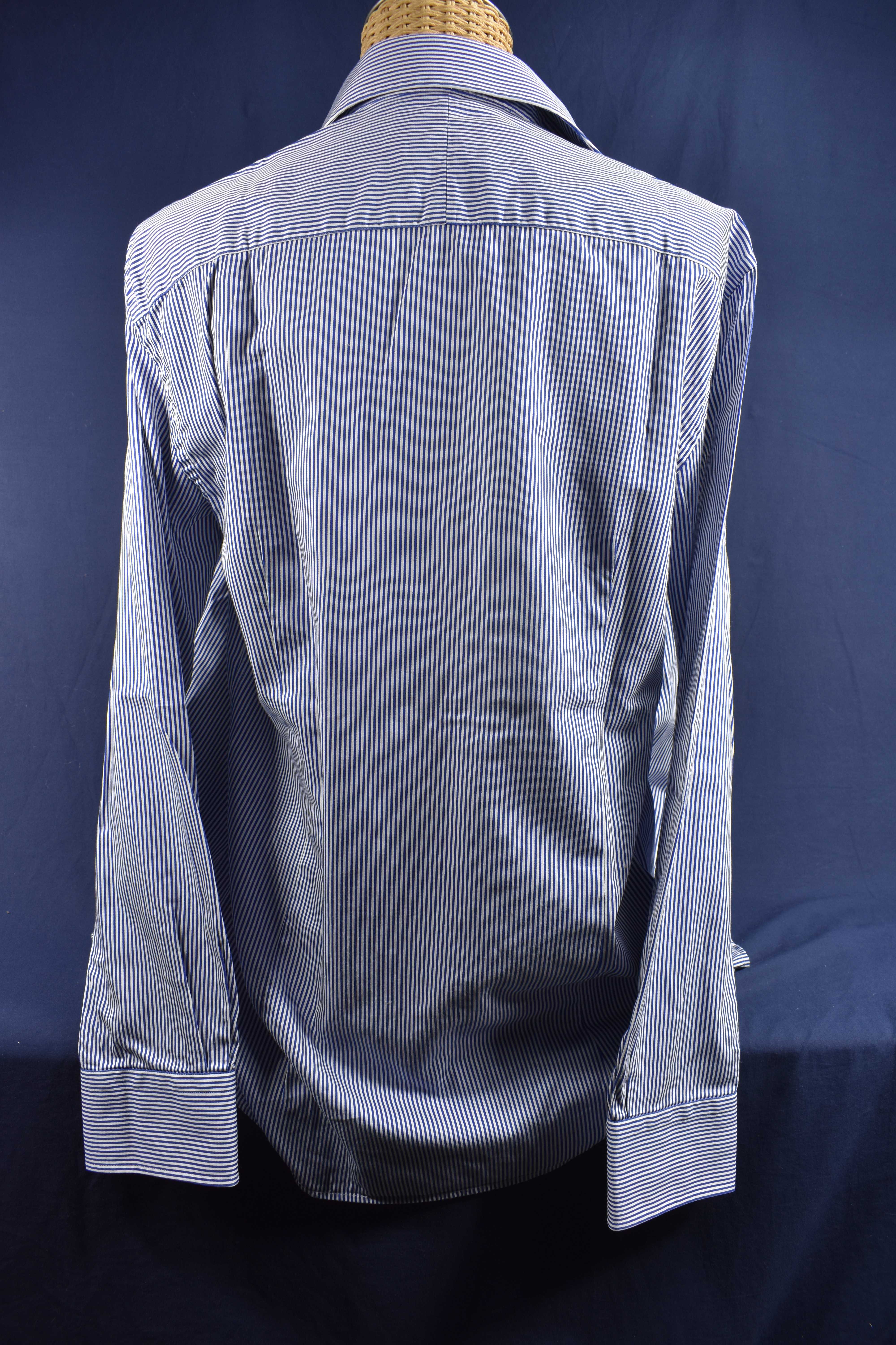 Voir photo 4 de Chemise homme à rayures bleu-marine et blanc, coupe cintrée de marque " Café Coton ", taille 38. Chemise homme à rayures bleu-marine et blanc, coupe cintrée de marque " Café Coton ", taille 38. - Vue 4 -