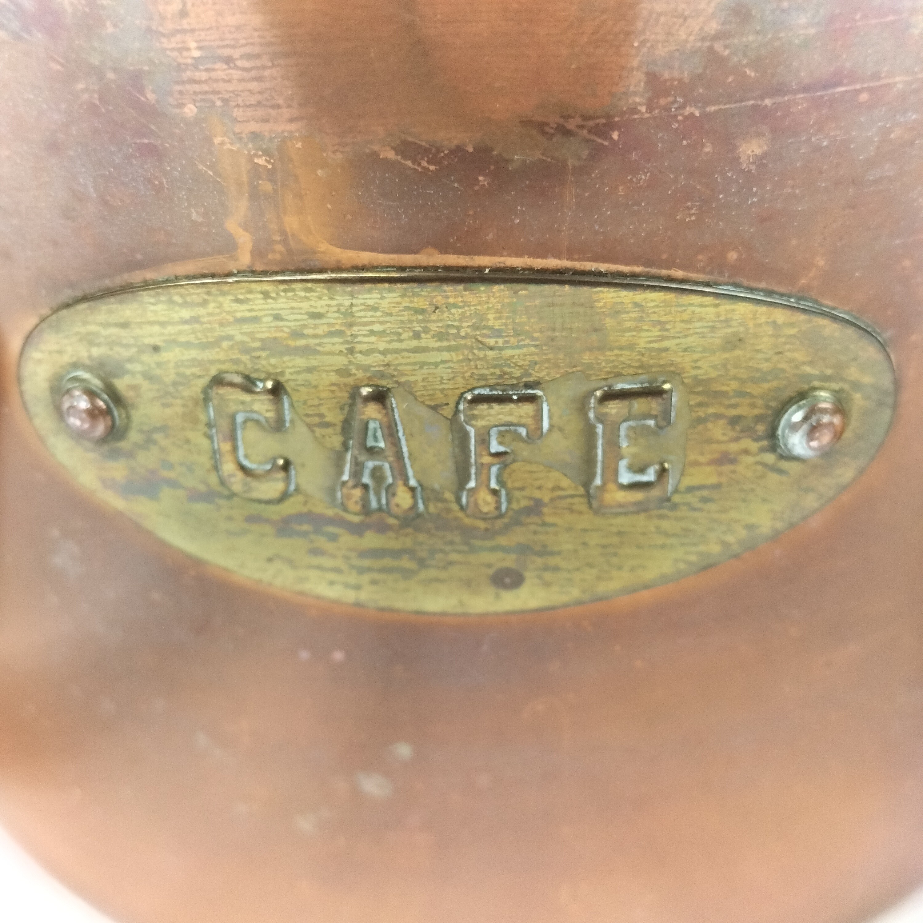 Trio de Pots de Cuisine Vintage en Métal Cuivré – Sucre, Café, Thé - Photo 14