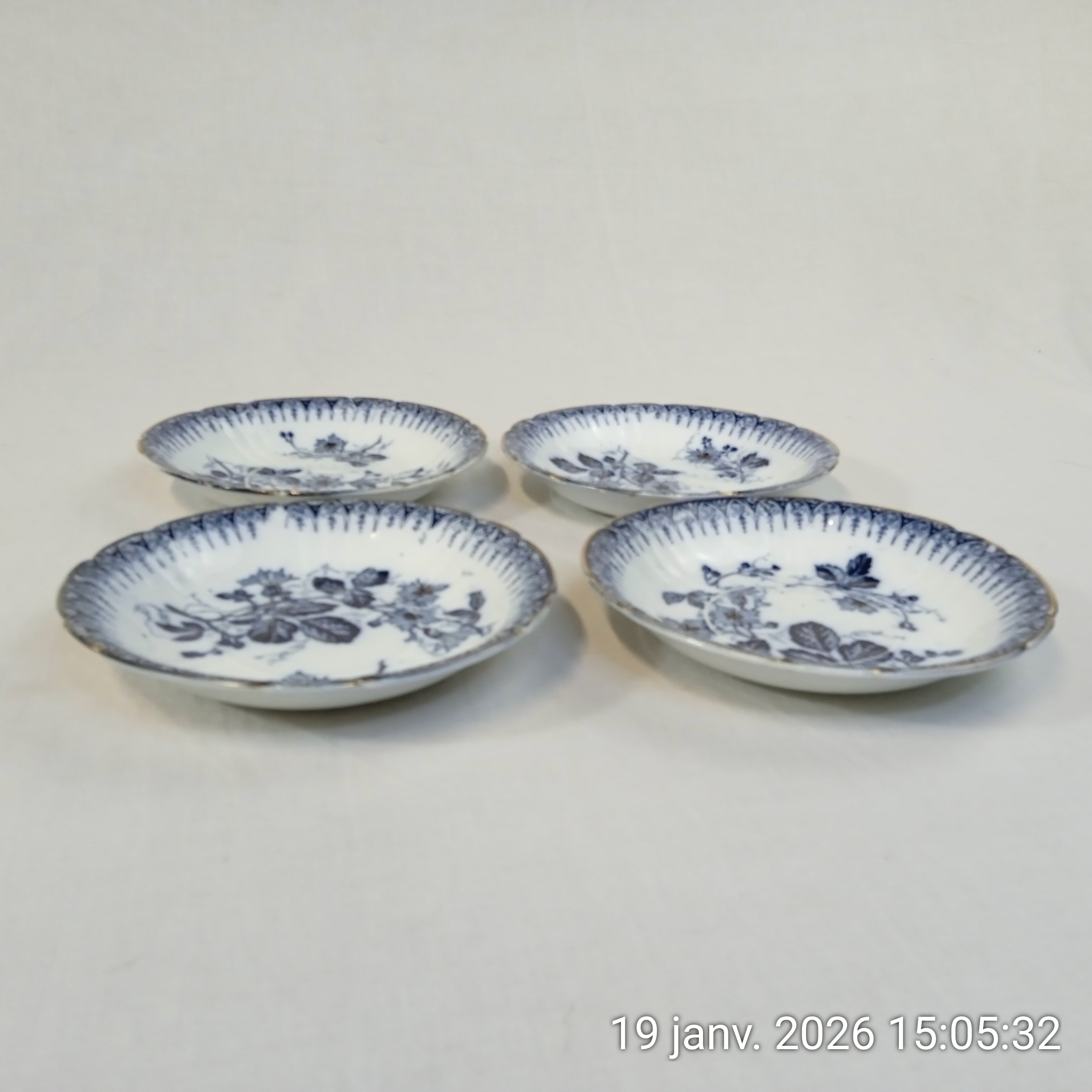 Lot de 4 Assiettes creuse K&G Lunéville Modèle Julienne Années 1900 Bon état - Vue 6 - 