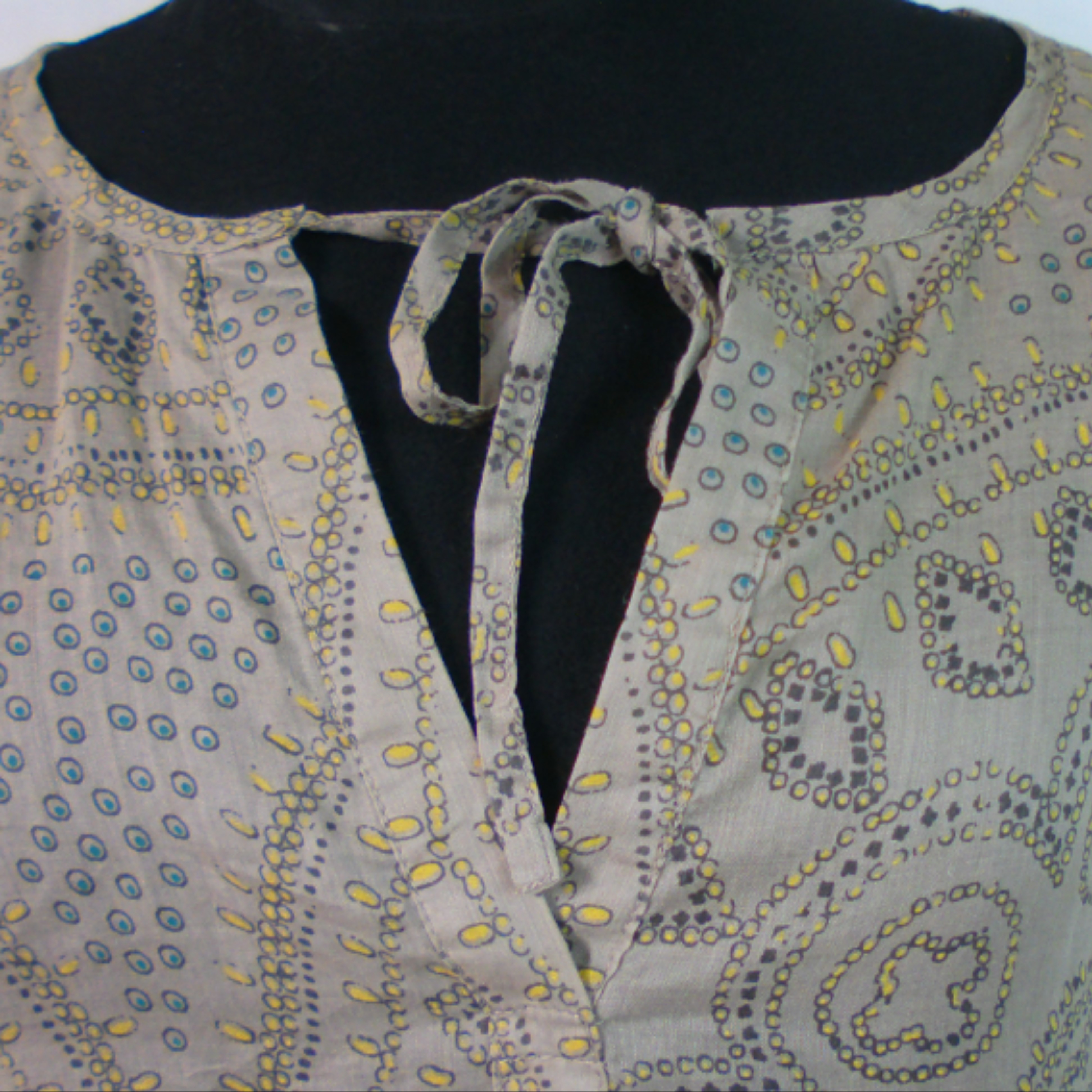 Tunique BENSIMON, marron avec motifs, 100% ramie, taille M  - Vue 6 - 