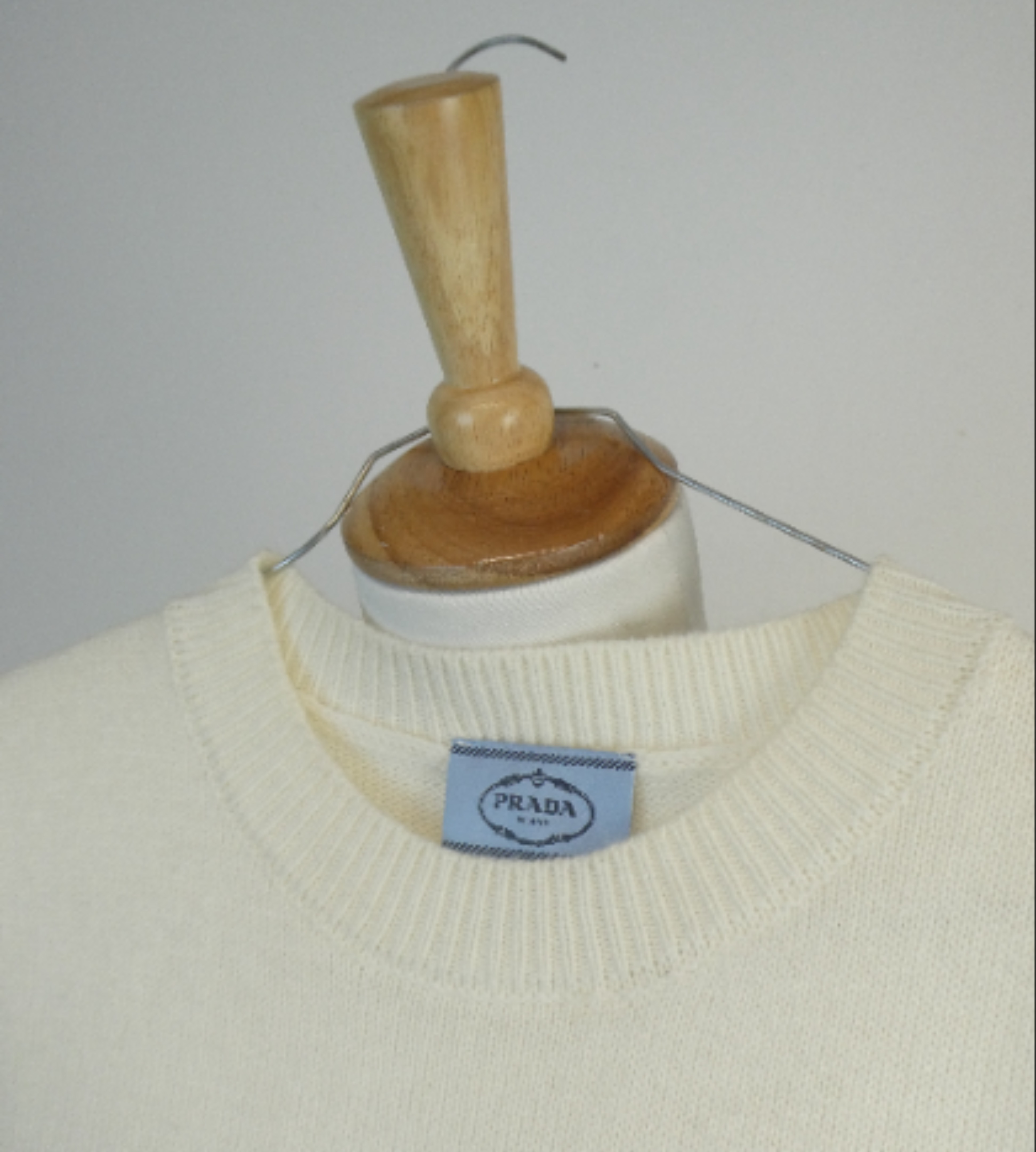 Prada - Pull blanc en laine - 34/XS/S - Photo 8