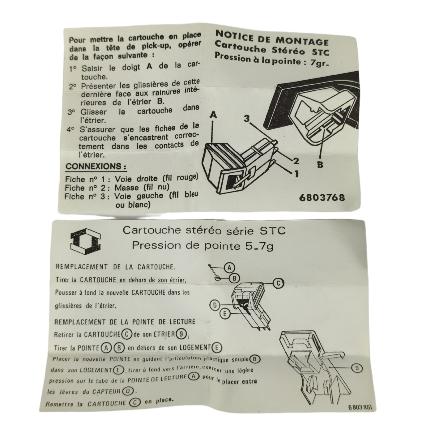 Cartouche STC THOMSON - saphir de lecture de disque vinyle - Bon état - Photo 6