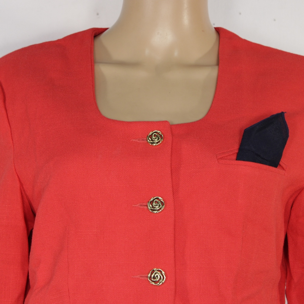Veste Femme Vintage Rouge BREAL Taille Estimée 40 Bon état - Vue 2 - 
