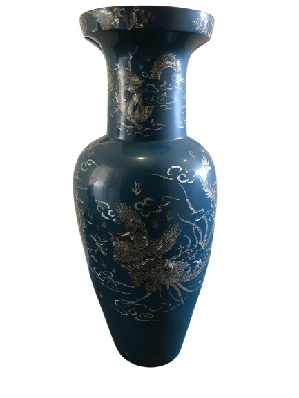 Vase bleu moderne Phan Van Rong - Photo 0