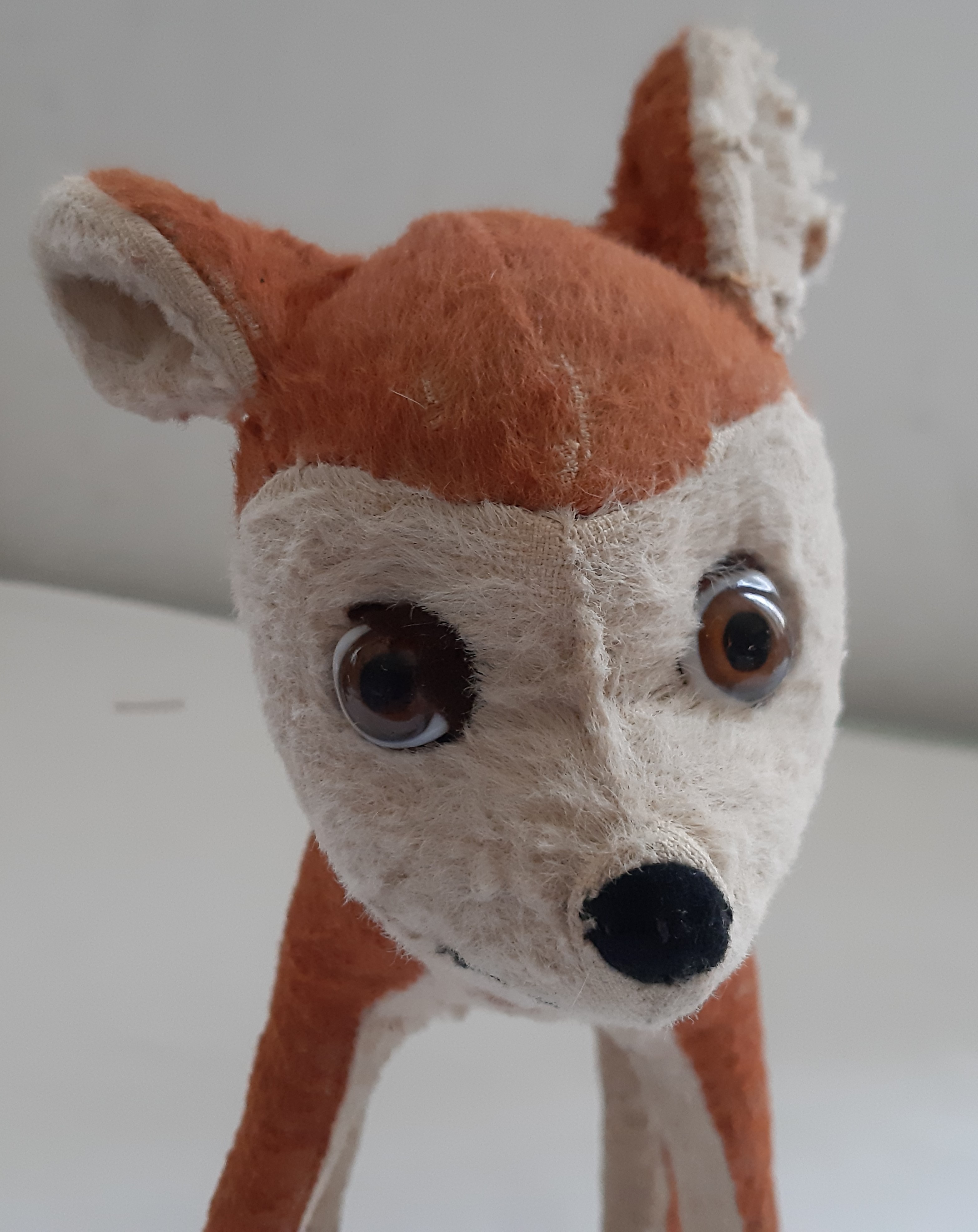 Peluche ancienne Faon Bambi, intérieur en paille - État correct - Photo 6