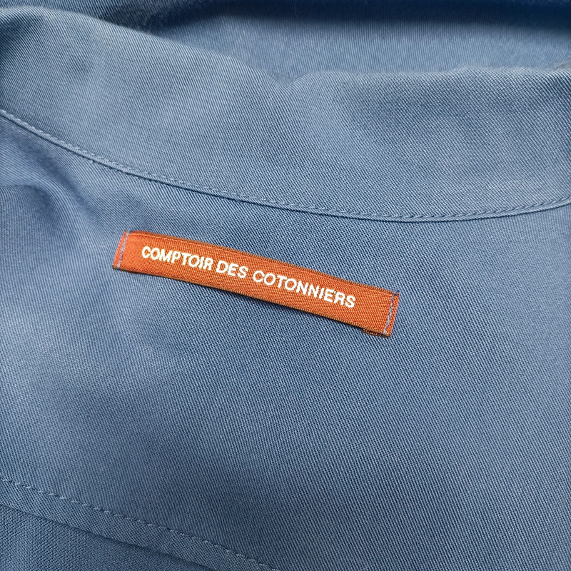 Combinaison bleu boutonnée Comptoir des cotonniers Col chemise combinaison été pantalon fluide - Photo 11