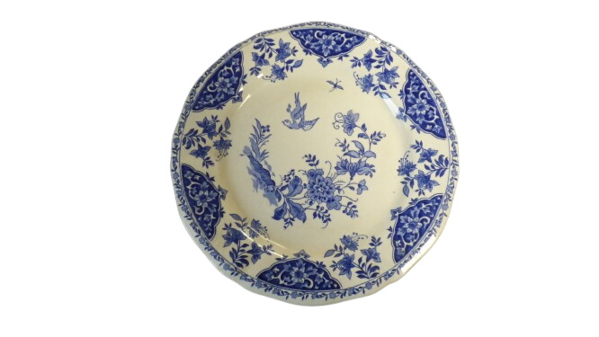 Assiette creuse Gien Décor Delft oiseau bleu - Bon état sur Label Emmaüs