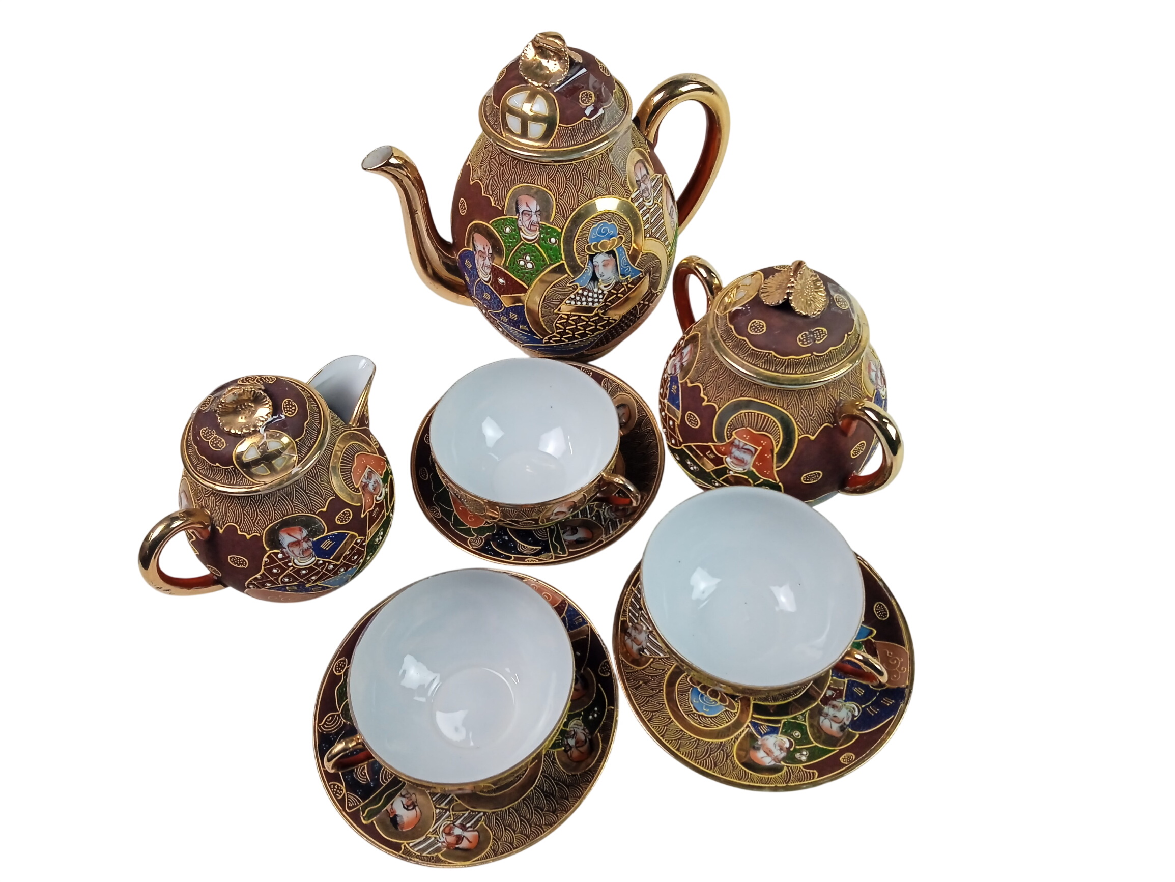 Service à Thé De Voyage Japonais Fanquare - Porcelaine Noire Chinoise Avec Théière Et Accessoires
