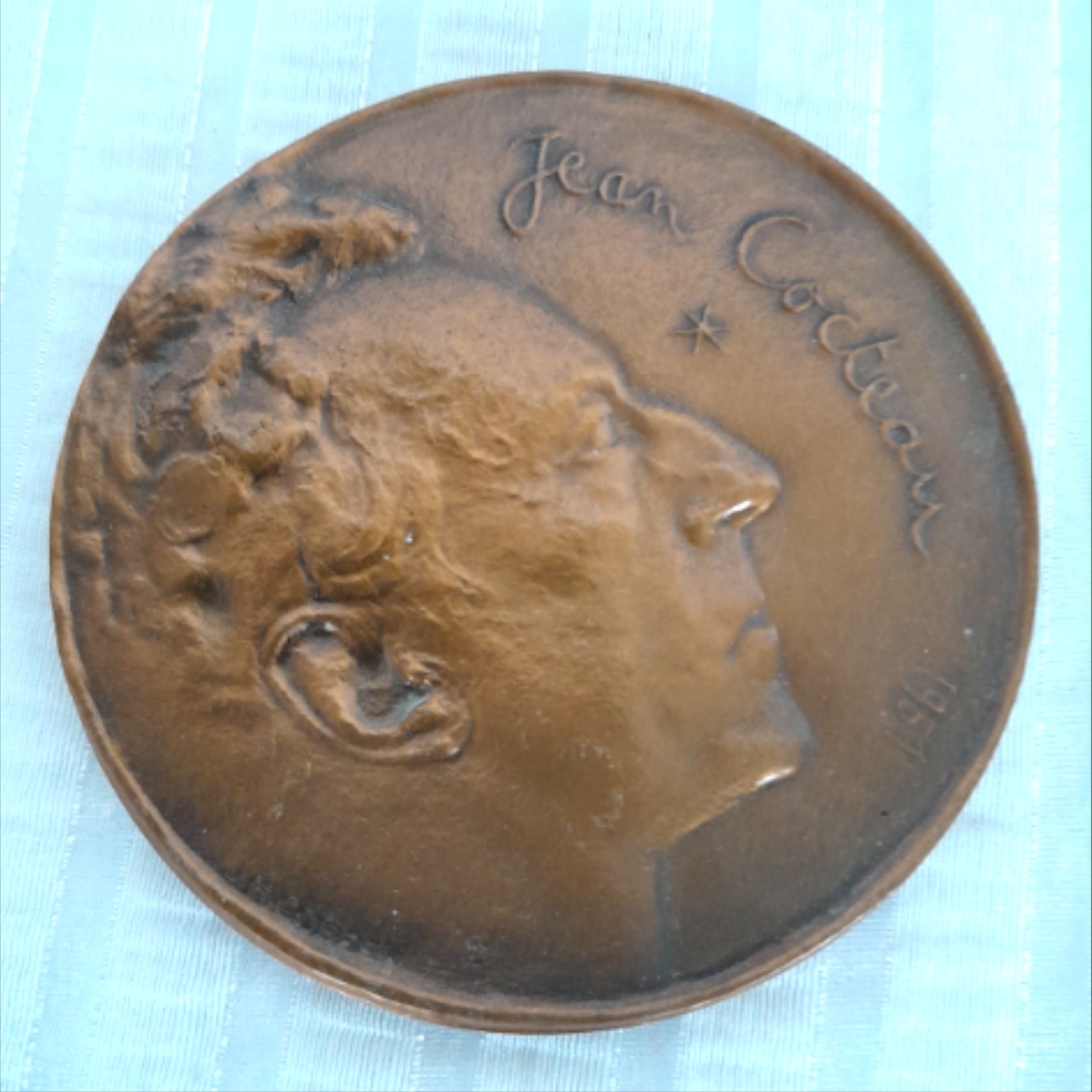 Médaille JEAN COCTEAU 1951, en BRONZE - Photo 1