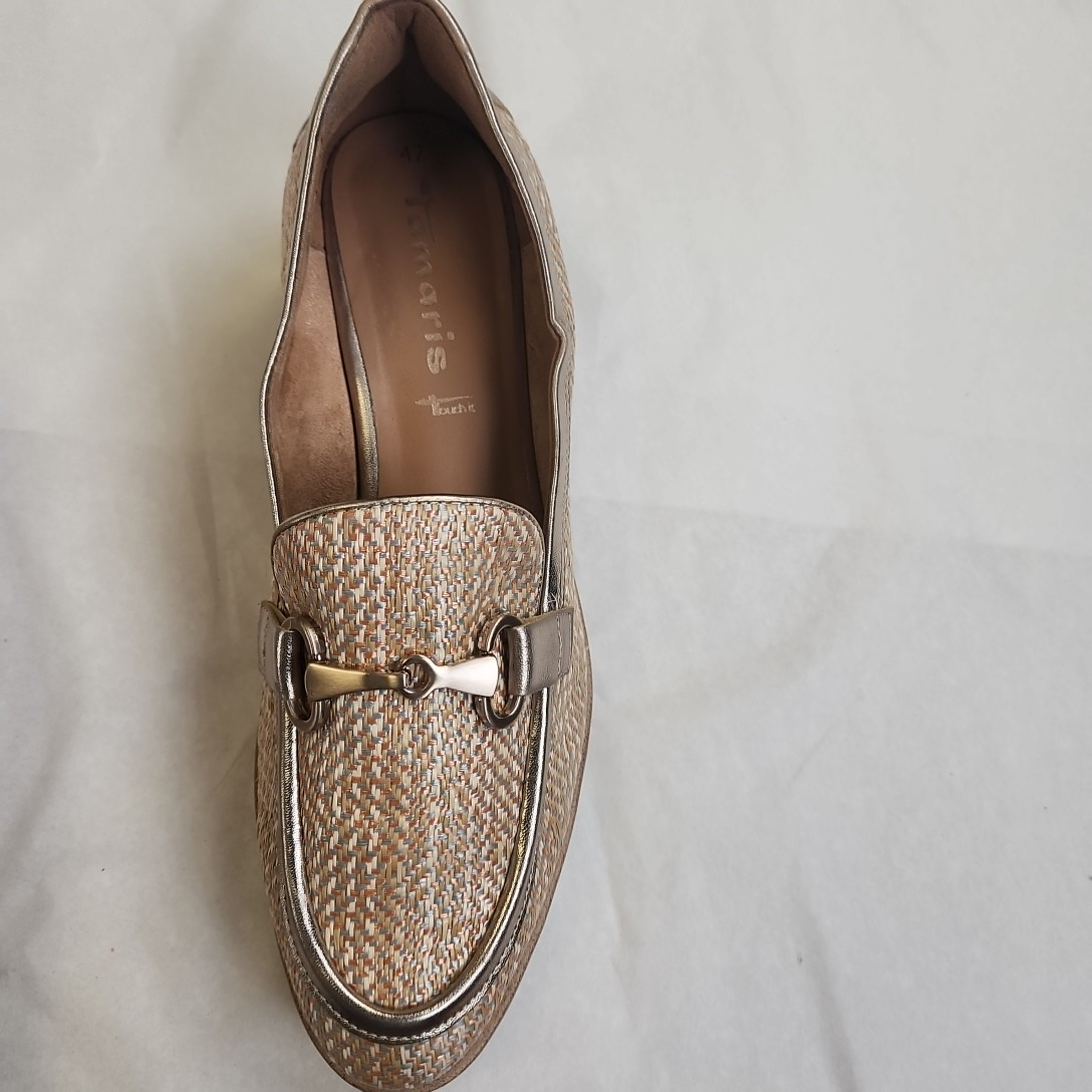 Tamaris - Chaussure femme marron en toile / cuir - pointure 42  - Vue 6 - 