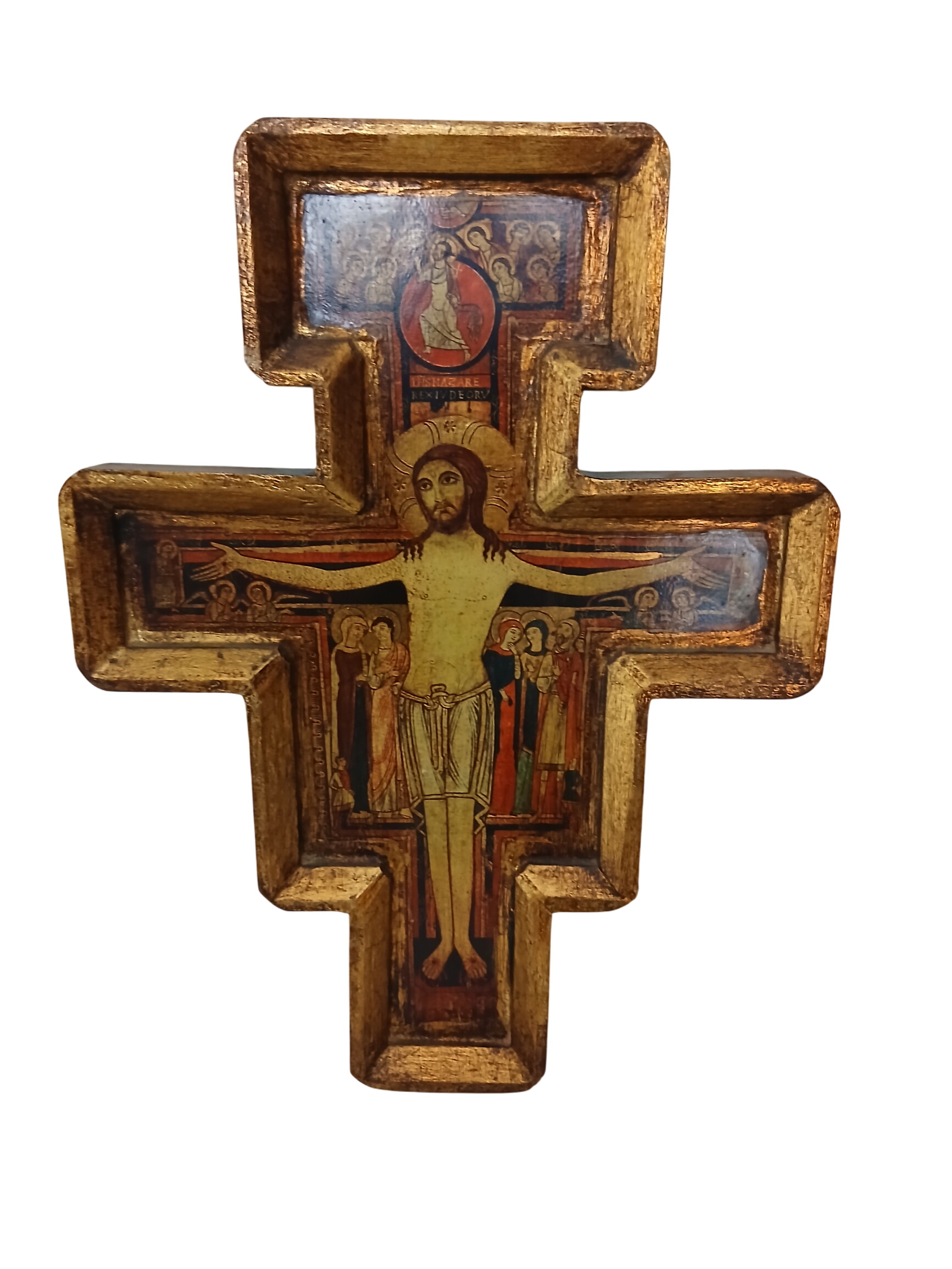 Icone orthodoxe Christ représenté en croix sur bois. - Photo 0