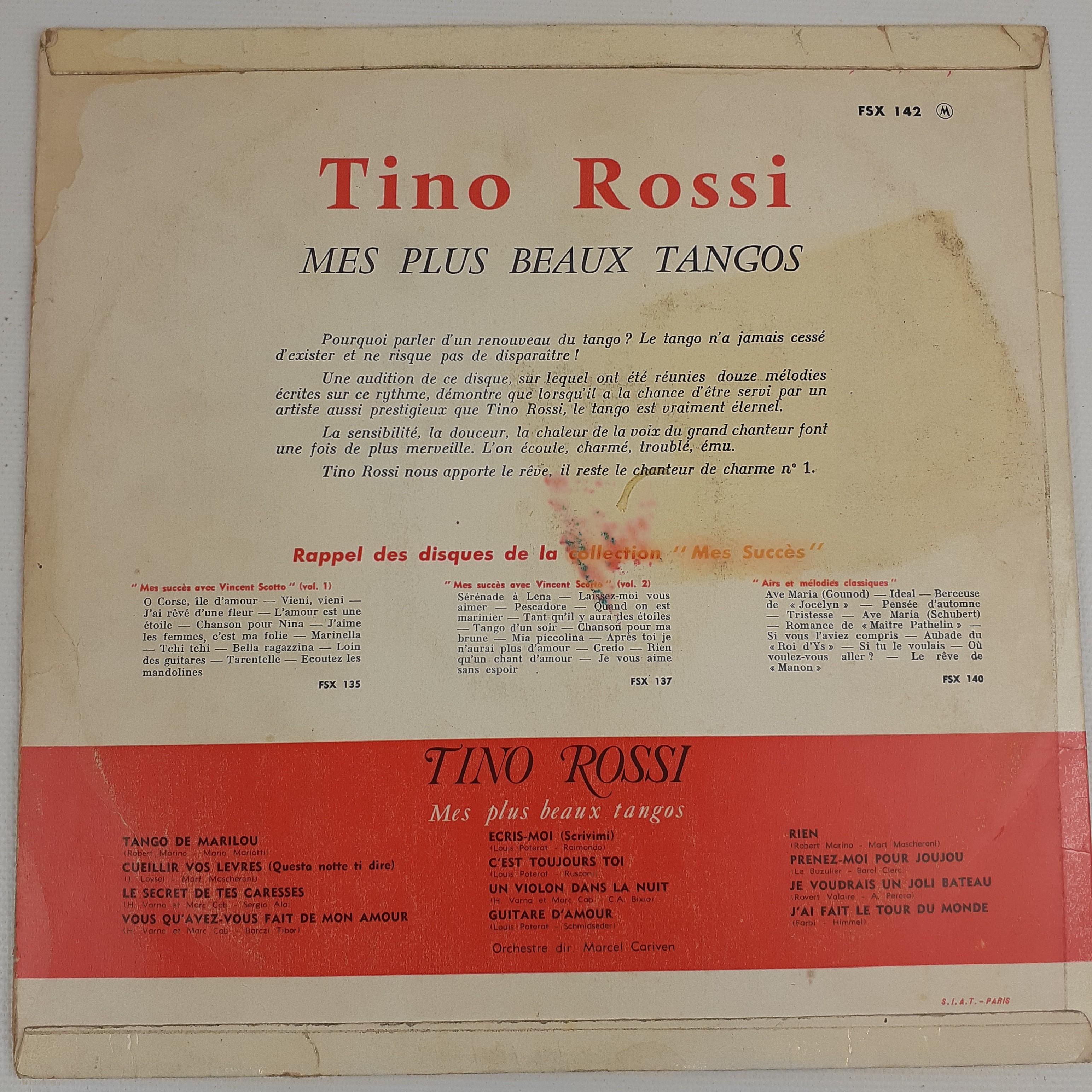 Voir photo 4 de Tino Rossi - Mes Plus Beaux Tangos Volume 4 Tino Rossi - Mes Plus Beaux Tangos Volume 4 Très bon état - Vue 4 -