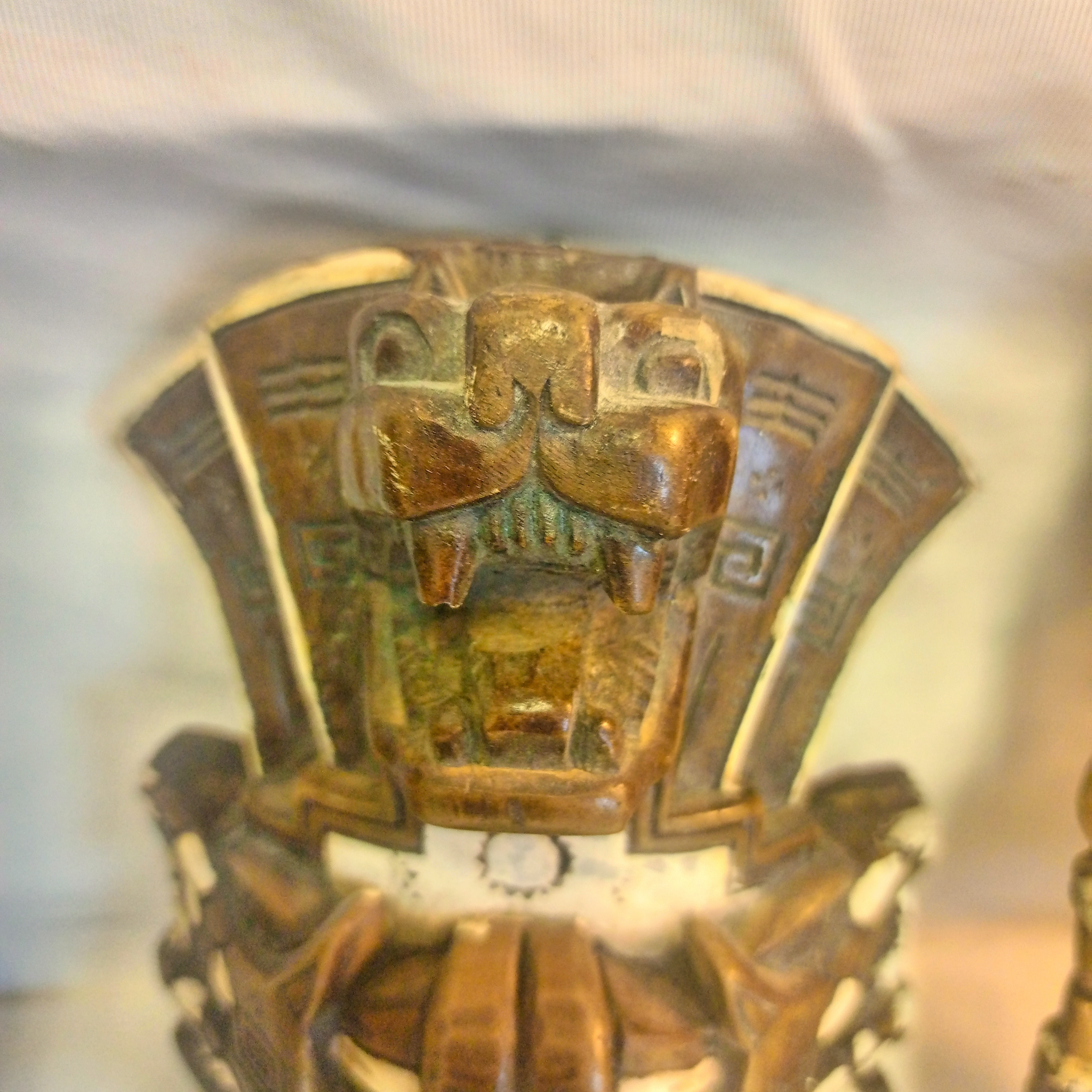 Lot de 3 Masques indien maya sculptés sur pierre - Photo 6