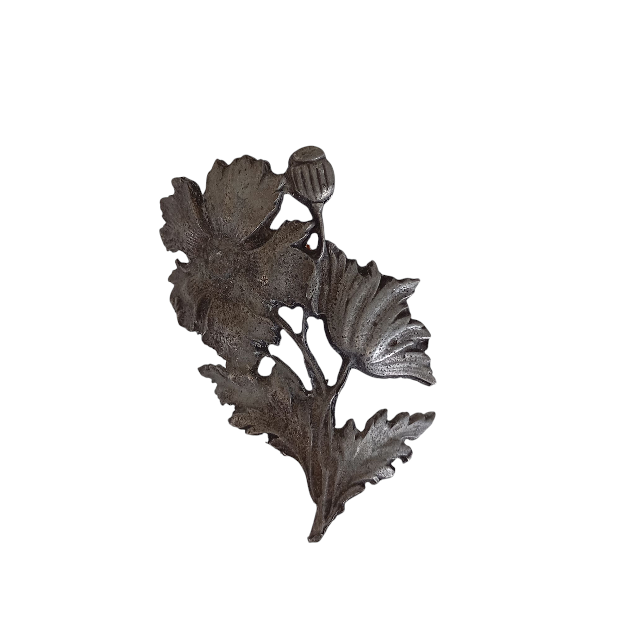 Vase à volants en verre avec fleur en étain - Photo 2