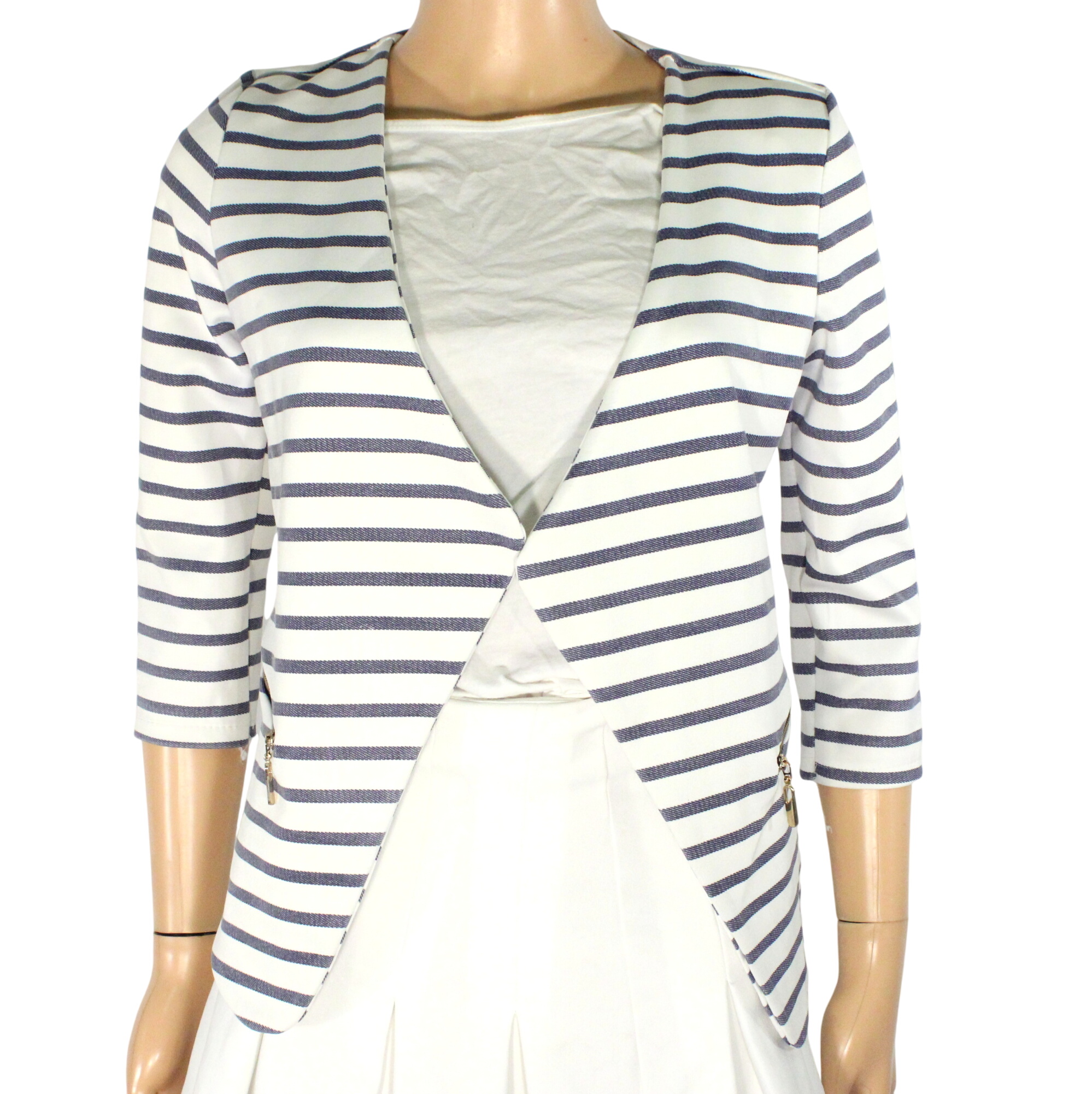 Veste Blanche & Bleue Marine Taille Estimée S - Photo 0