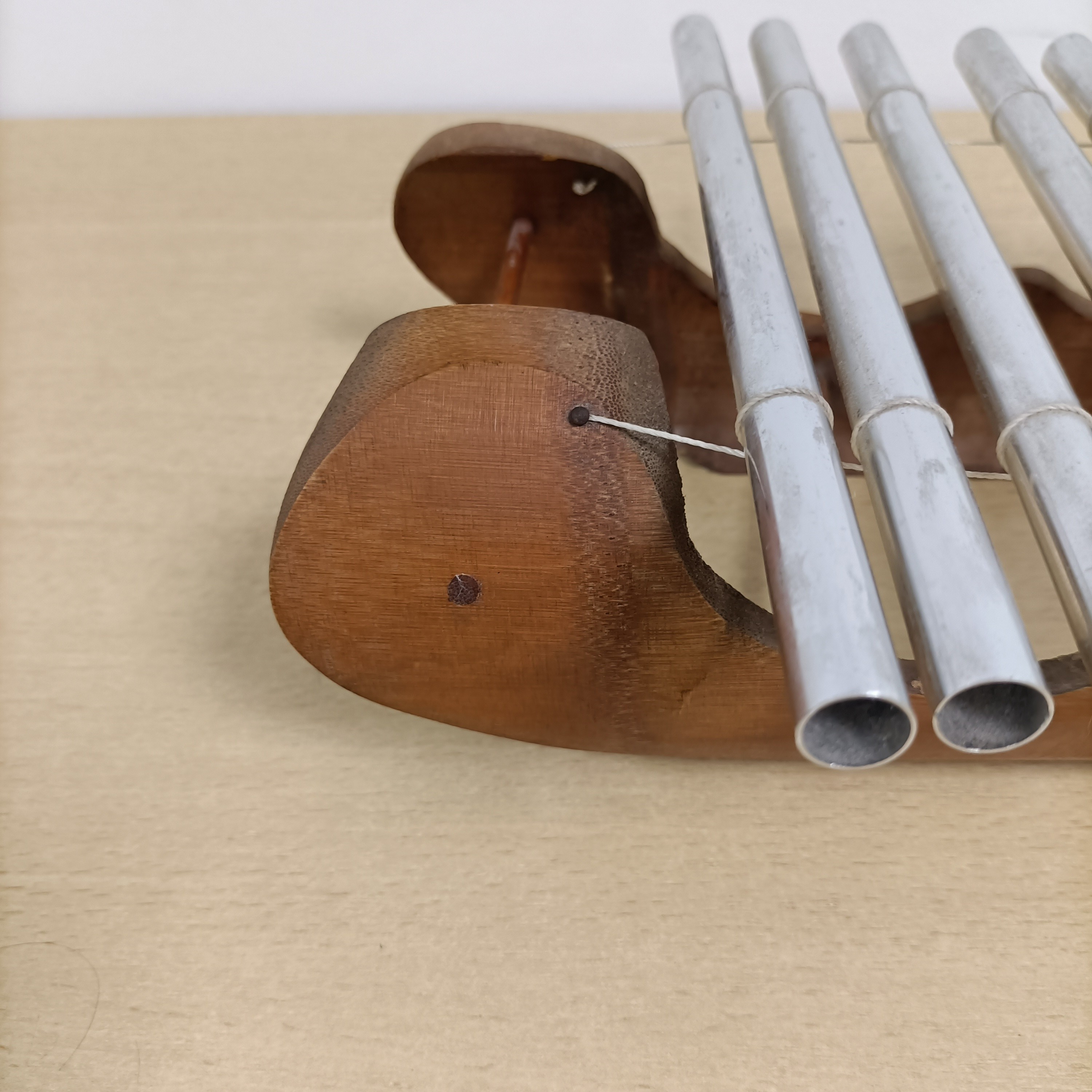 Kalimba sanza artisanale en bois massif instrument de musique ethnique déco vintage Très bon état - Vue 6 - 
