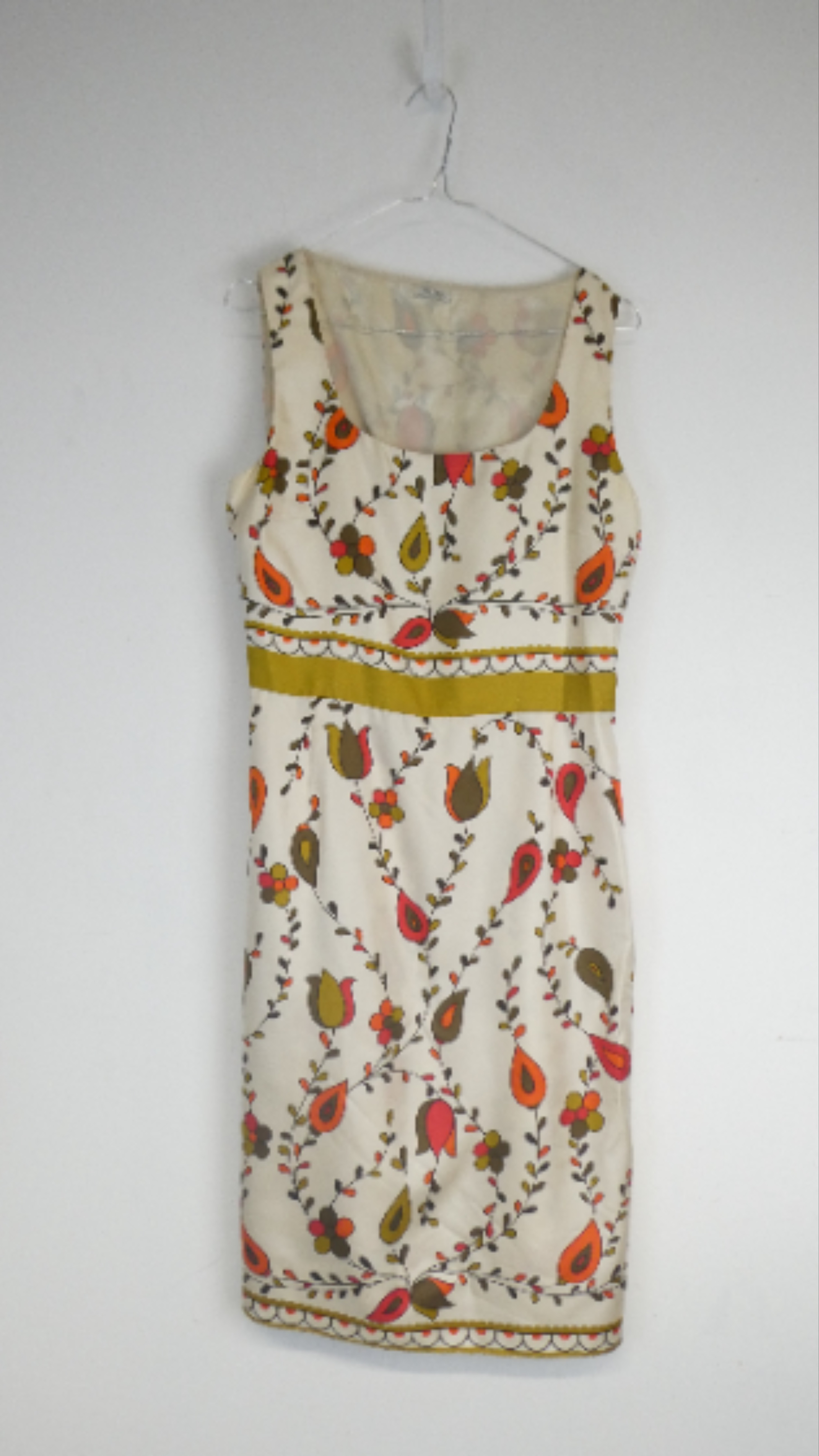 Miu Miu - Robe débardeur imprimé fond écru motif fleurs & plantes - 36/S/M - Photo 1