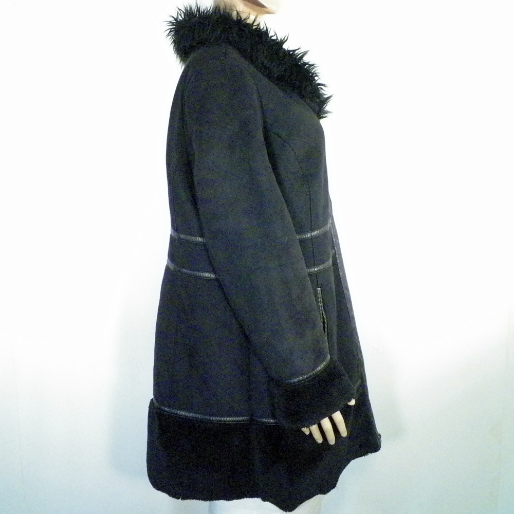 Manteau Femme Noir LEWINGER Taille Estimée XL. - Bon état - Photo 3