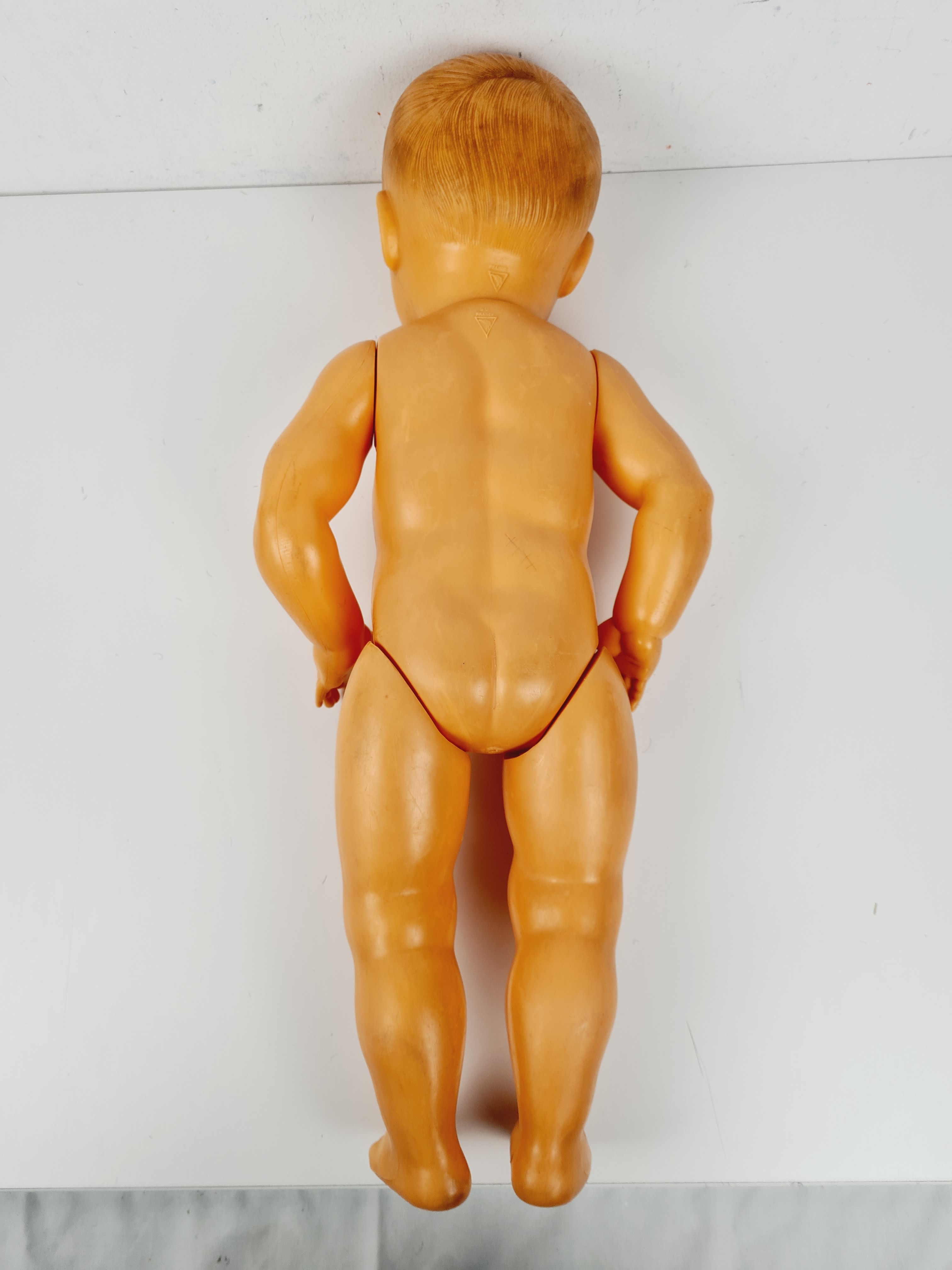 Poupée ancien - Poupée baigneur Petitcollin, membres articulés, yeux dormeurs, marrons - 60 cm - État correct - Photo 5