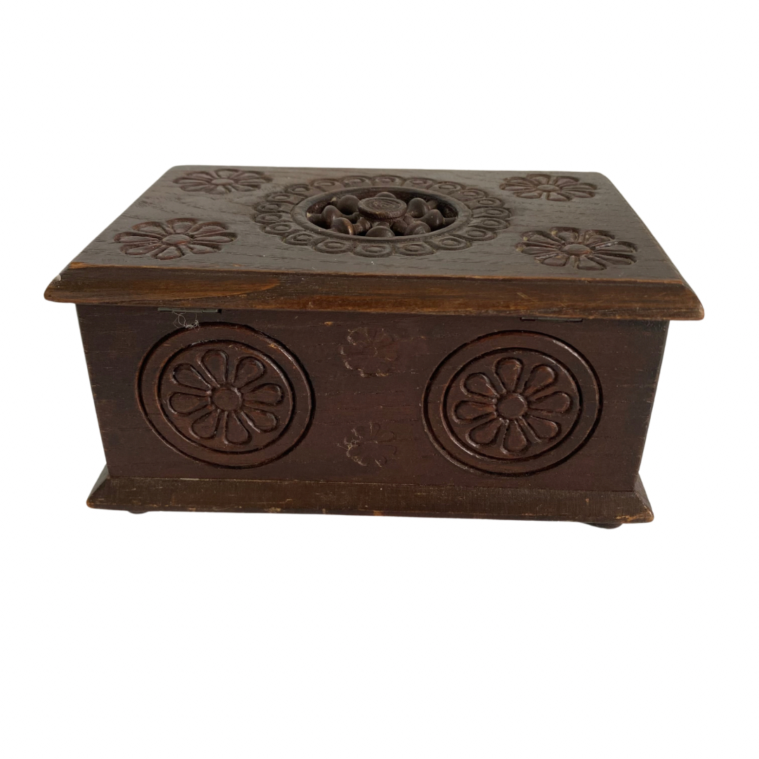 Coffret à bijoux breton en bois vintage - Photo 2