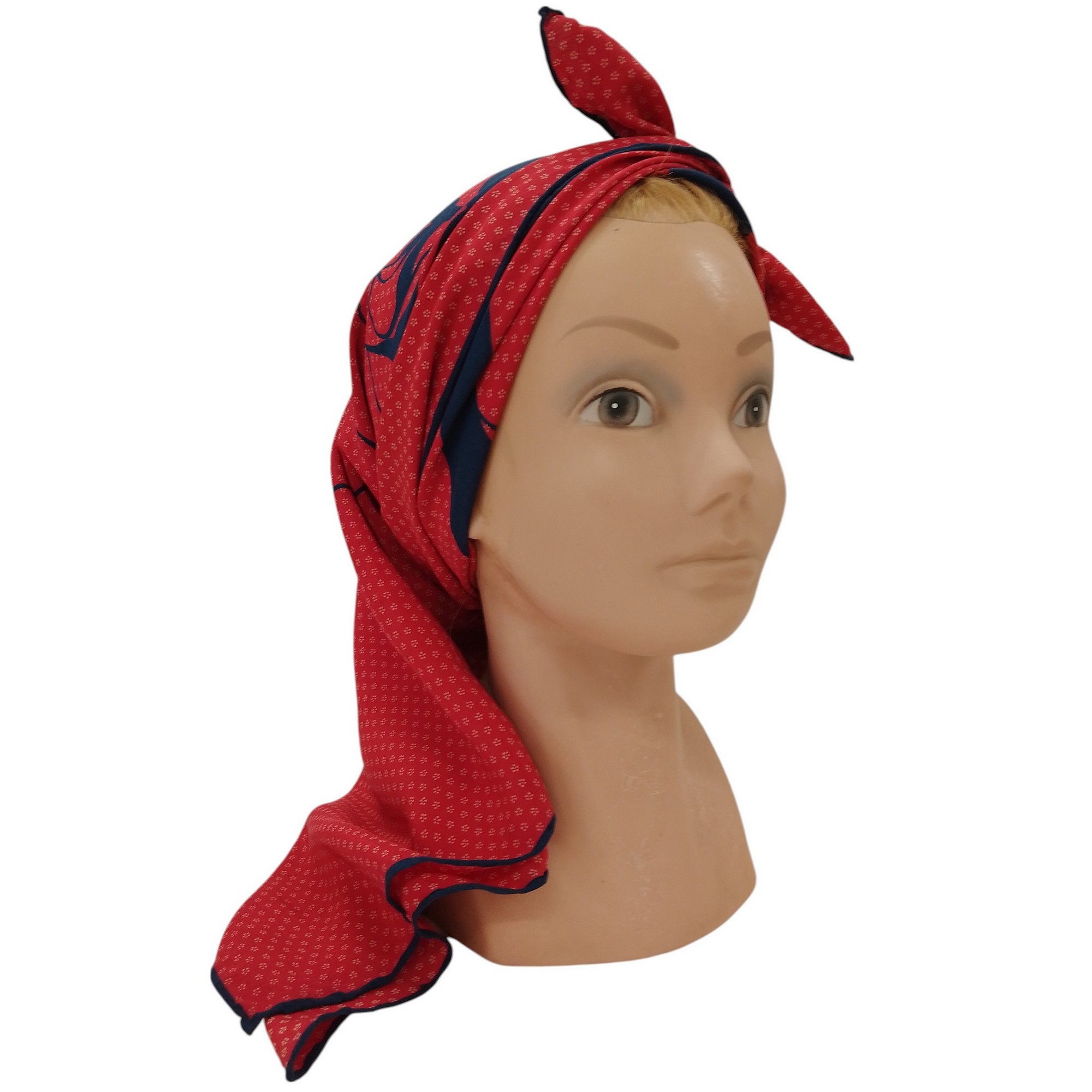 Foulard Nina Ricci en soie Motif Rose Carré Tour de cou 81 x 81 cm - Photo 2