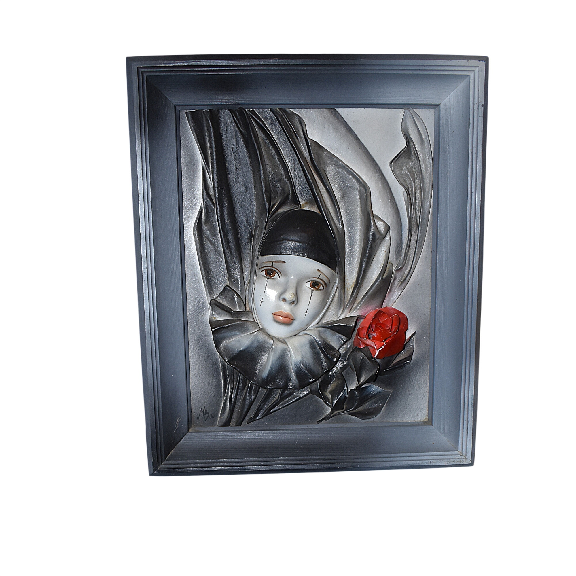 Tableau décoratif – Pierrot à la rose Très bon état -  reconditionné disponible sur Label Emmaüs