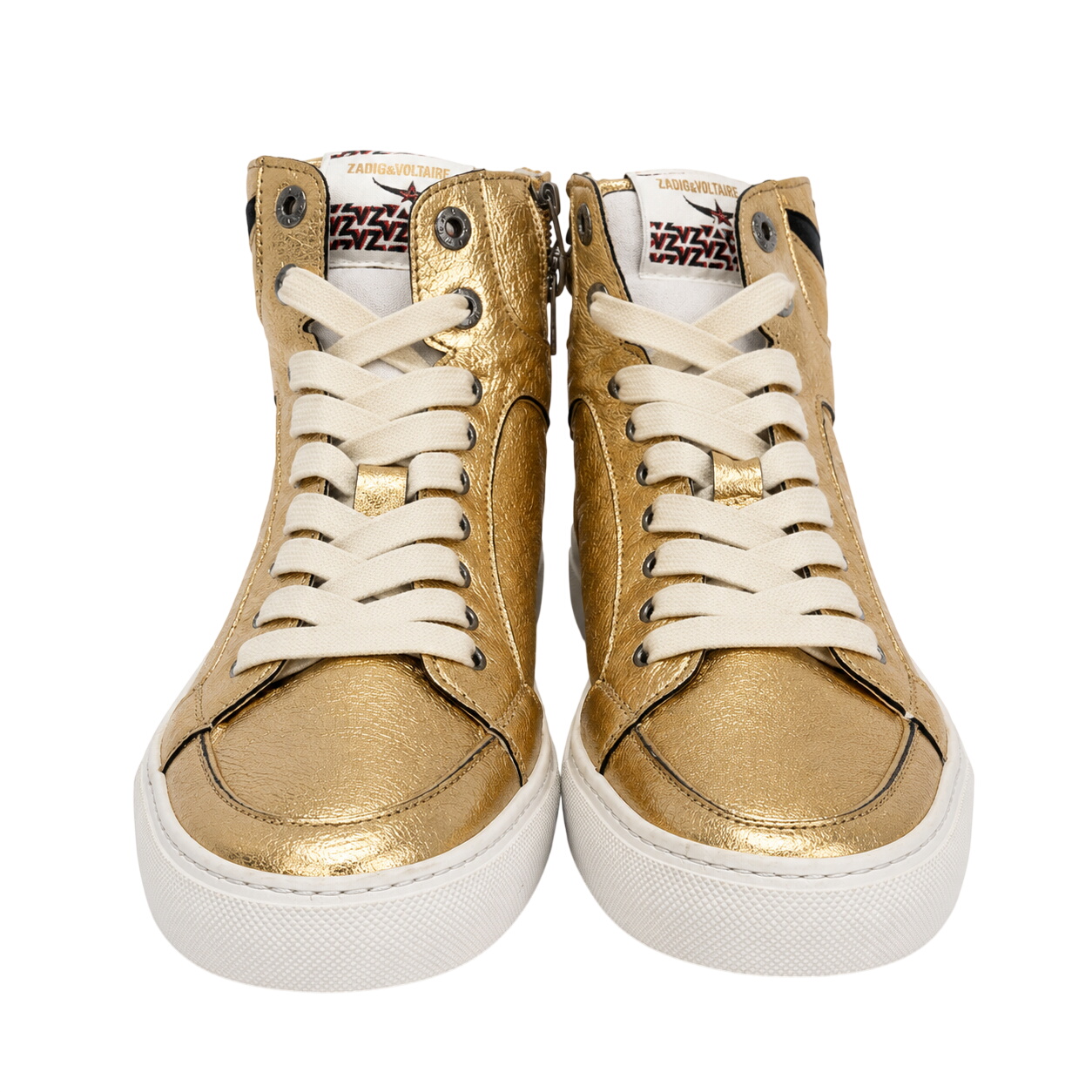 Acheter Zadig&Voltaire - Baskets hautes- Cuir doré métallisé vernis, T37 Comme neuf - 140,00 € Zadig&Voltaire - Baskets hautes- Cuir doré métallisé vernis, T37 Comme neuf - reconditionné disponible sur Label Emmaüs
