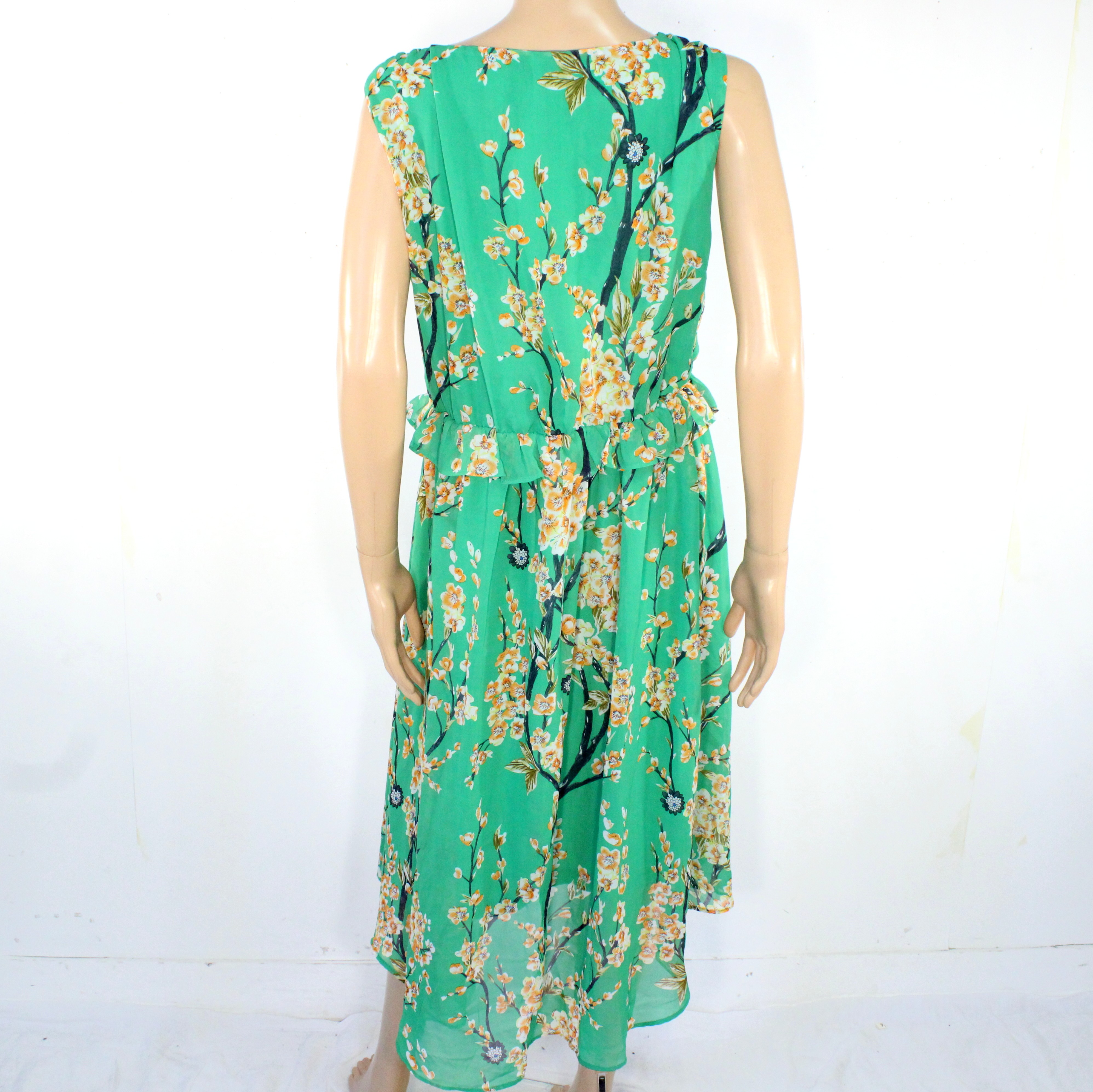 Robe Verte & Orange Fleuris BODYFLIRT Taille 50 - Photo 1