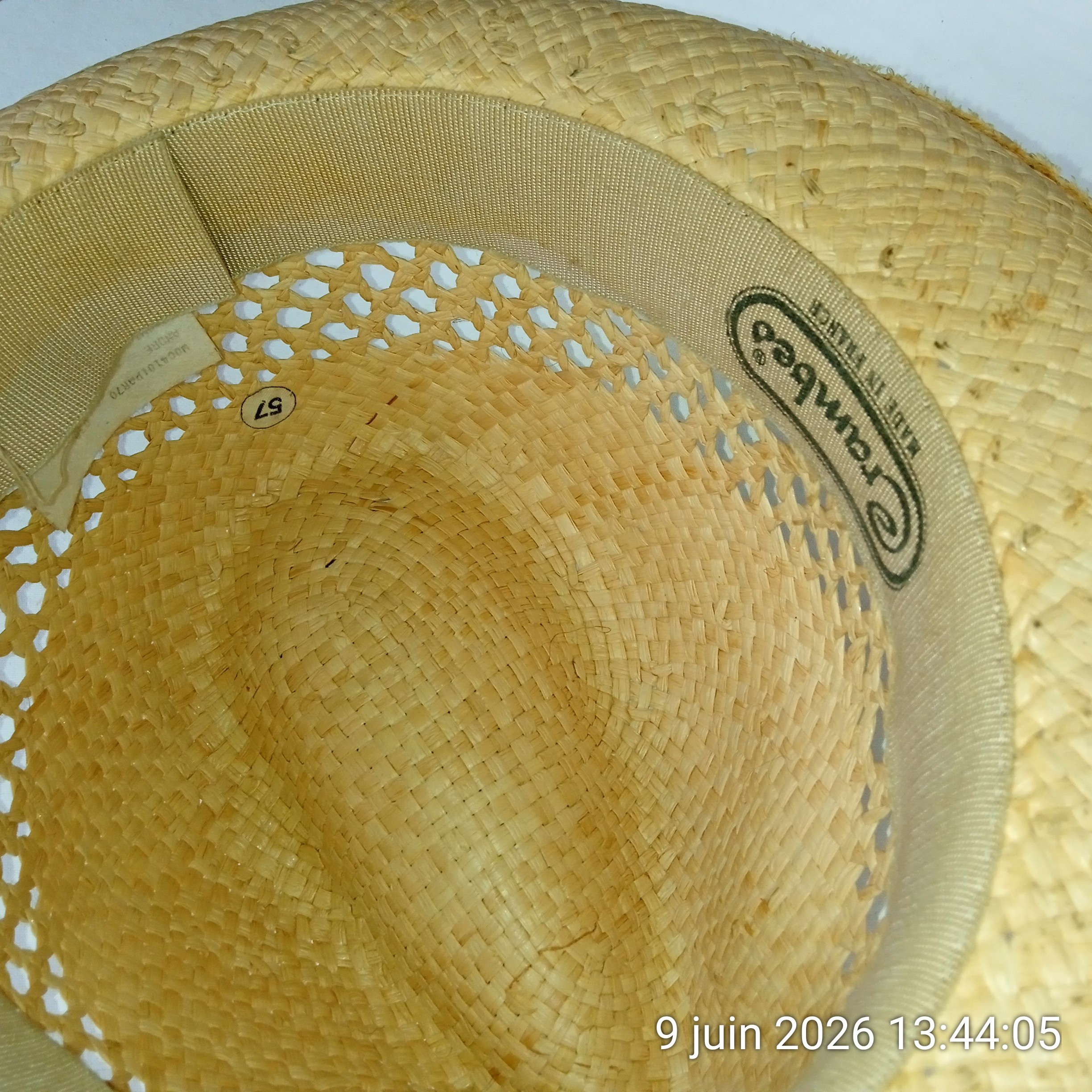 Chapeau Crambes Made in France tressée en fibre végétale T. 57 Bon état - Vue 3 - 