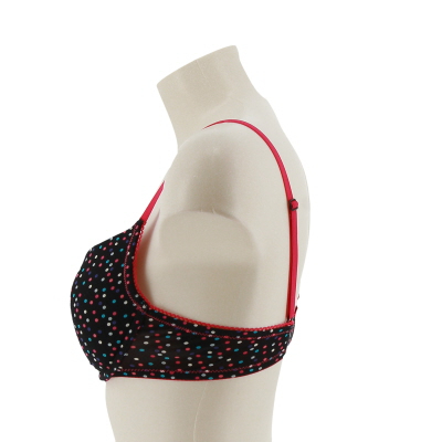 Souitien gorge noir et rose imprimé à pois multicolores avec armatures - Woman Code - 90C - Photo 1