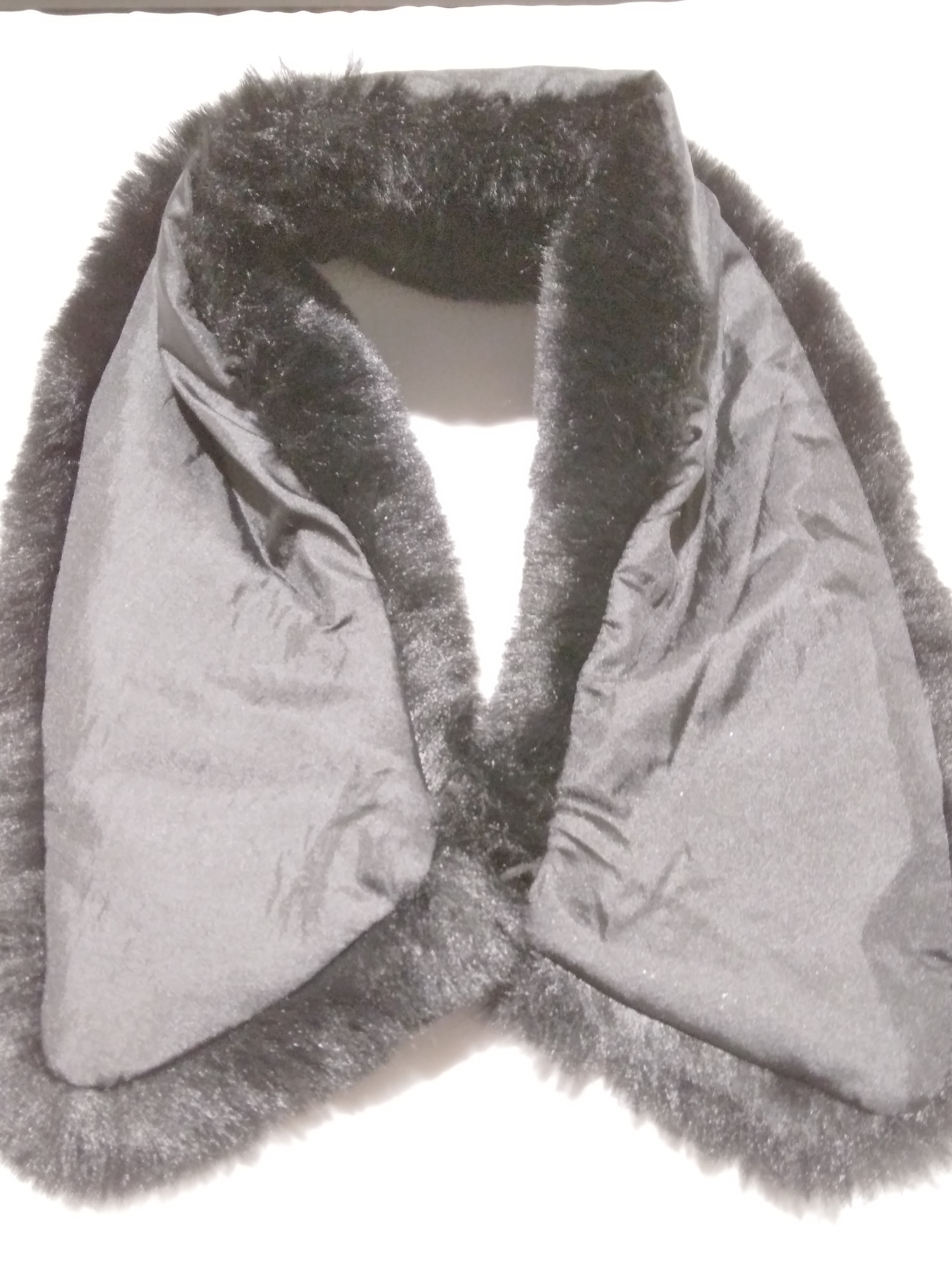 Manteau noir avec col en fausse fourrure noire, Molly Bracken - M  - Vue 12 - 