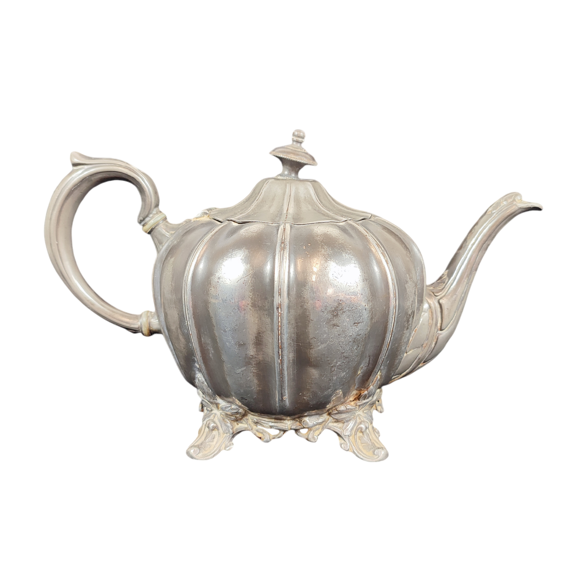 Ancienne théière SHEFFIELD en métal argenté Woodcock and Hardy 1495