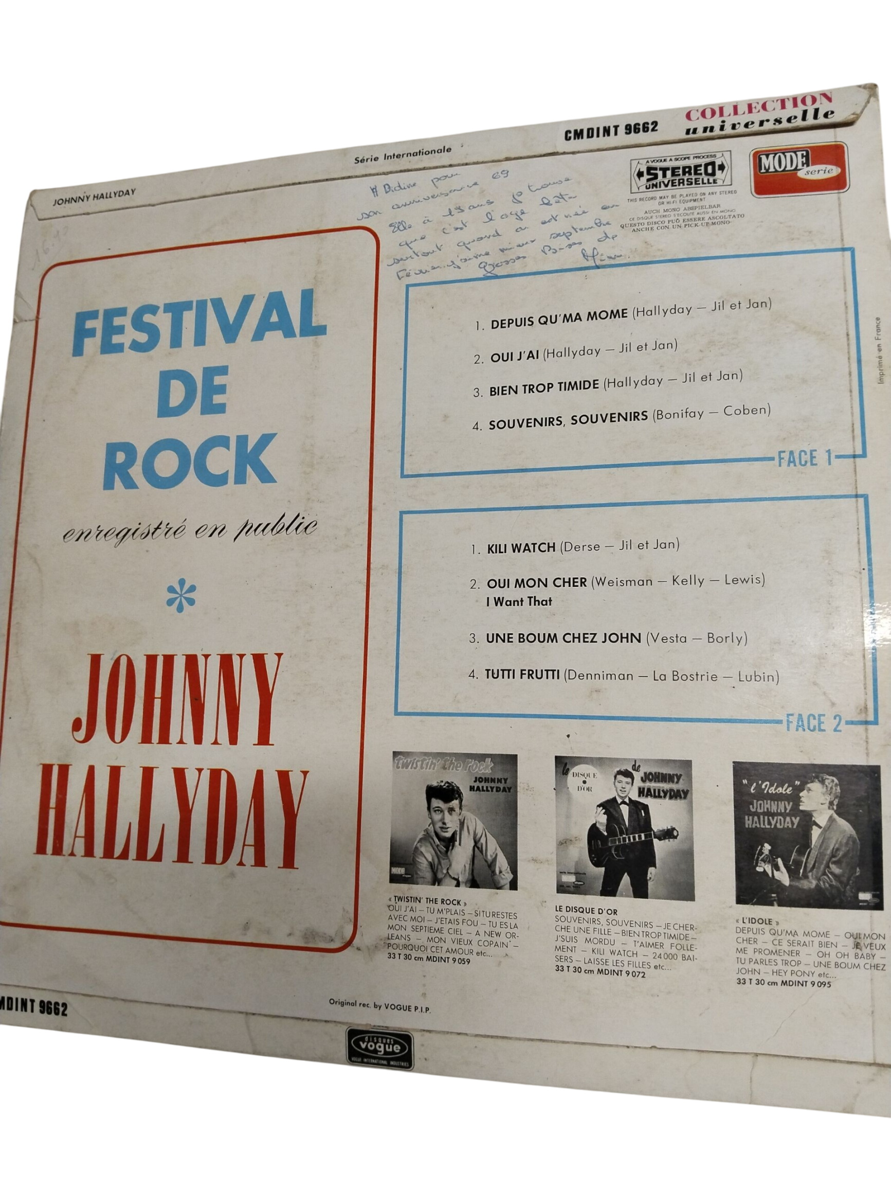 Vinyle Festival de rock Johnny Hallyday État correct - Vue 2 - 