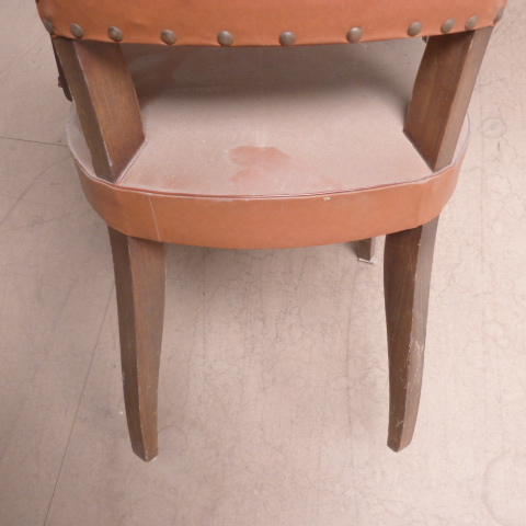  Fauteuil bridge en cuir Marron dans son Jus Hauteur 85 cm Longueur 58 cm Profondeur 49 cm État correct - Vue 8 - 